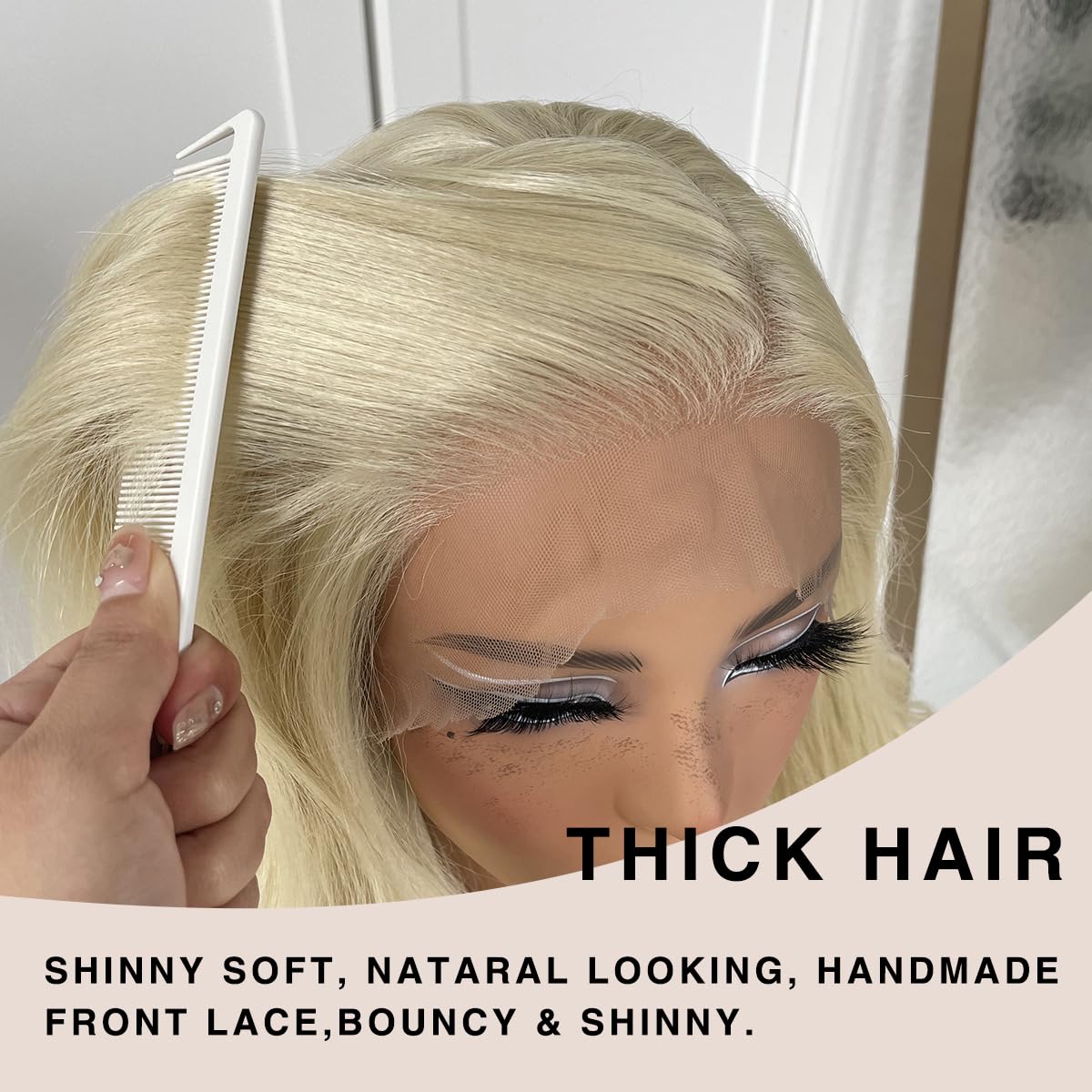 13x6 Skunk Stripe Wig Glueless Lace Front Wigs Pre Plucked Synthetic Body Wave blonde wig Wear and Go lace front wig for black women