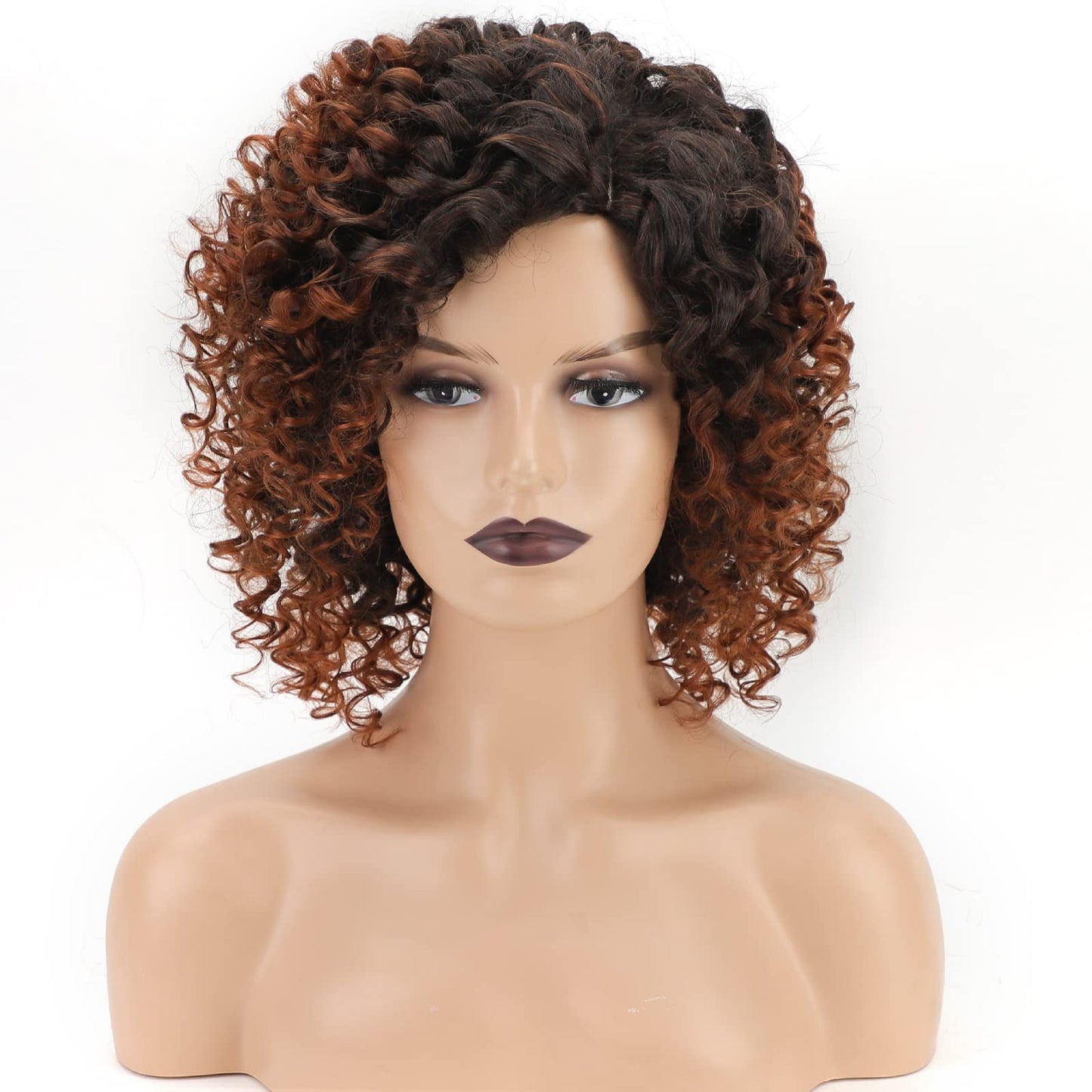 XIUFAXIRUSI XIUFAXIRUSI Ombre Blonde Afro Curly Wigs for Black Women Blonde Kinky Curly Wigs with Side Part Synthetic Fibre Full Hair Wig