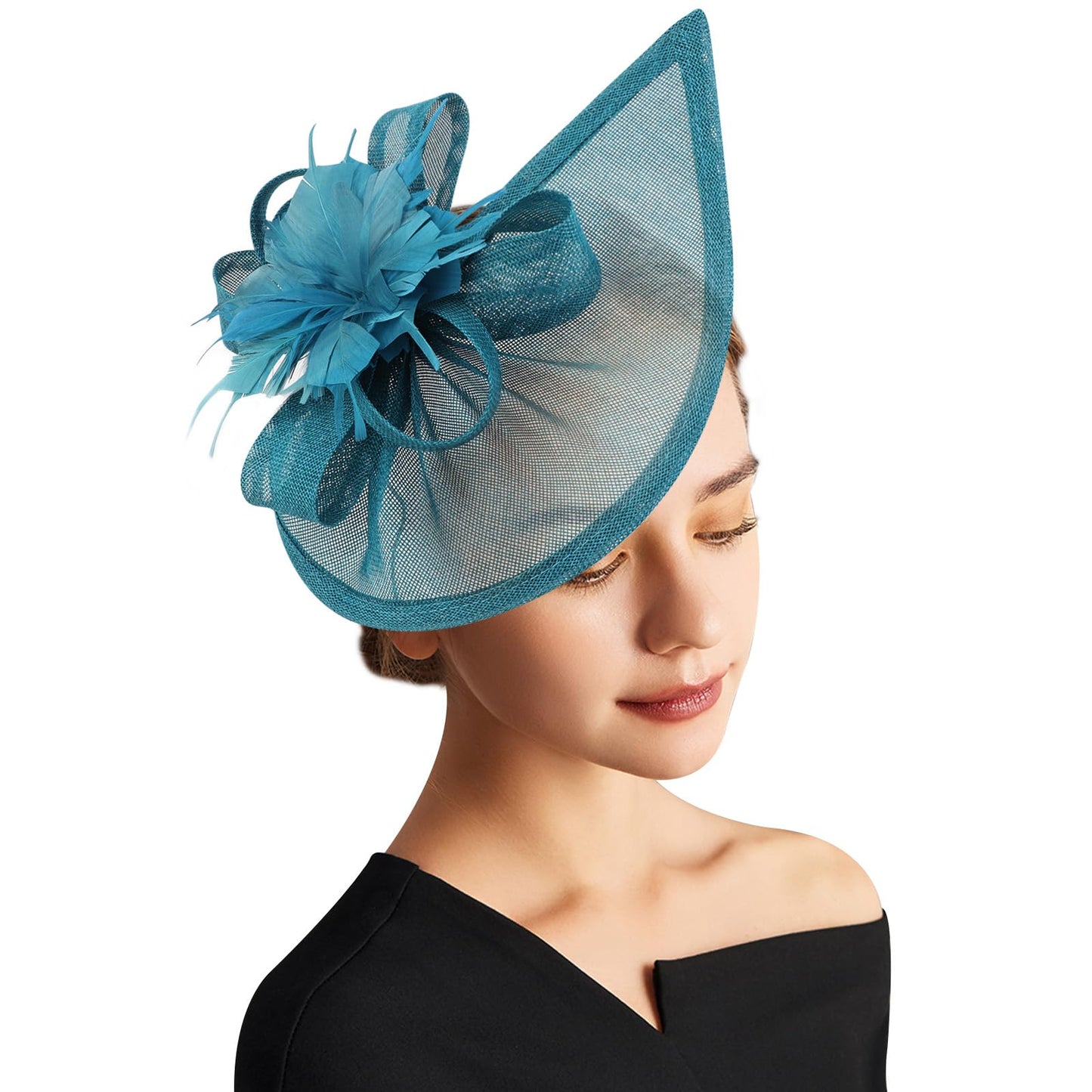 DRESHOW Women Fascinator Hats Tea Party Hat Vintage Pillbox Hat Headband for Cocktail