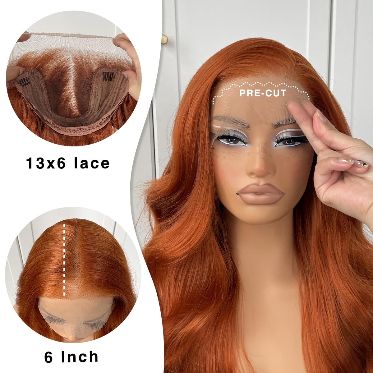 13x6 Skunk Stripe Wig Glueless Lace Front Wigs Pre Plucked Synthetic Body Wave blonde wig Wear and Go lace front wig for black women