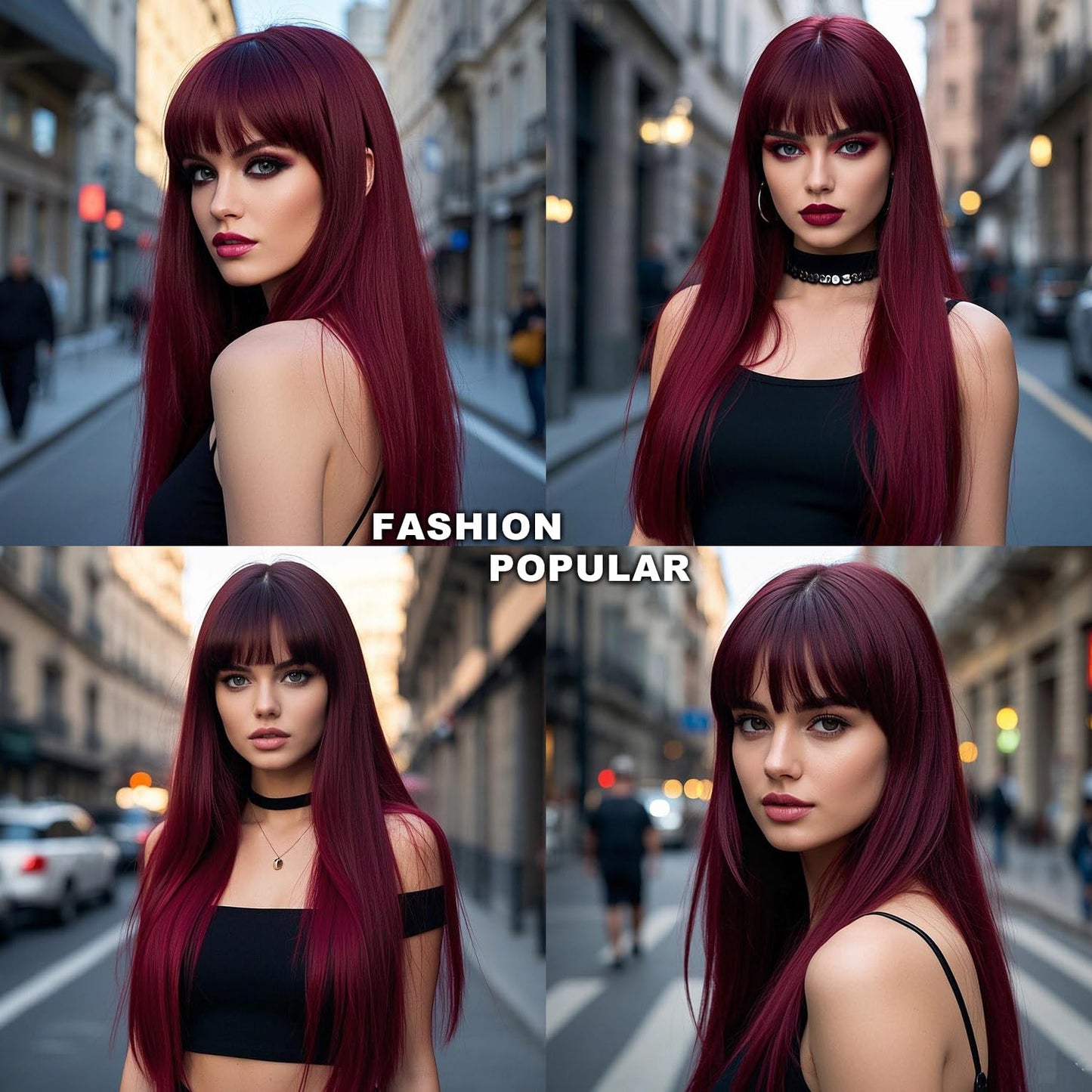 Blonde Highlight Wigs for Women, Blonde Mix Brown Wig with Bangs Silky Soft Fiber Synthetic Wig for Daily Party Use(24 Inch,Blonde Highlight)