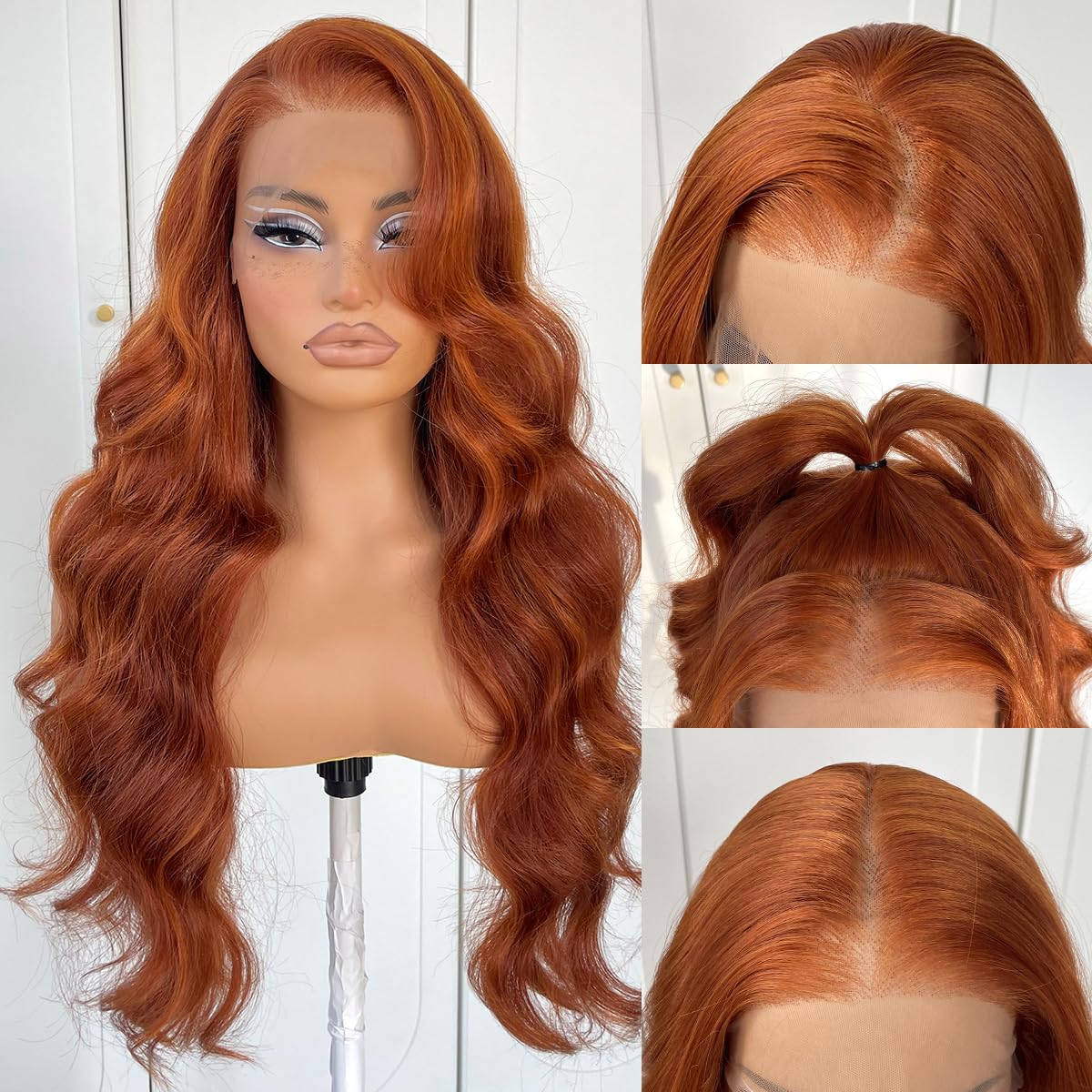 13x6 Skunk Stripe Wig Glueless Lace Front Wigs Pre Plucked Synthetic Body Wave blonde wig Wear and Go lace front wig for black women