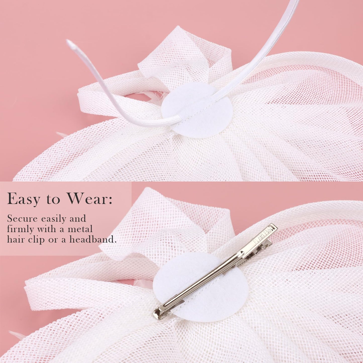 DRESHOW Women Fascinator Hats Tea Party Hat Vintage Pillbox Hat Headband for Cocktail