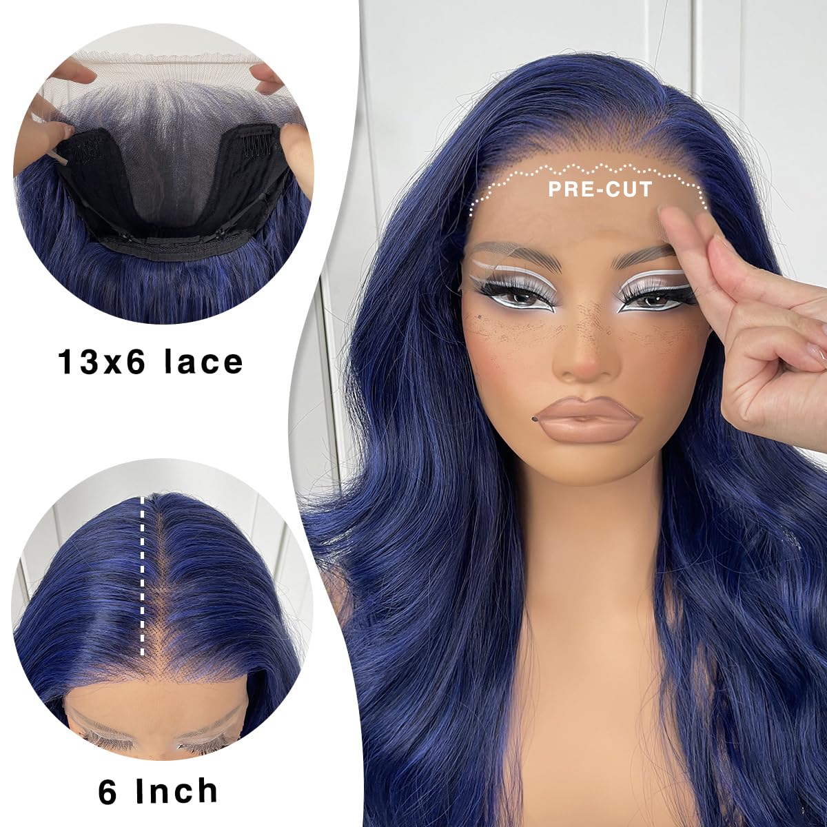 13x6 Skunk Stripe Wig Glueless Lace Front Wigs Pre Plucked Synthetic Body Wave blonde wig Wear and Go lace front wig for black women