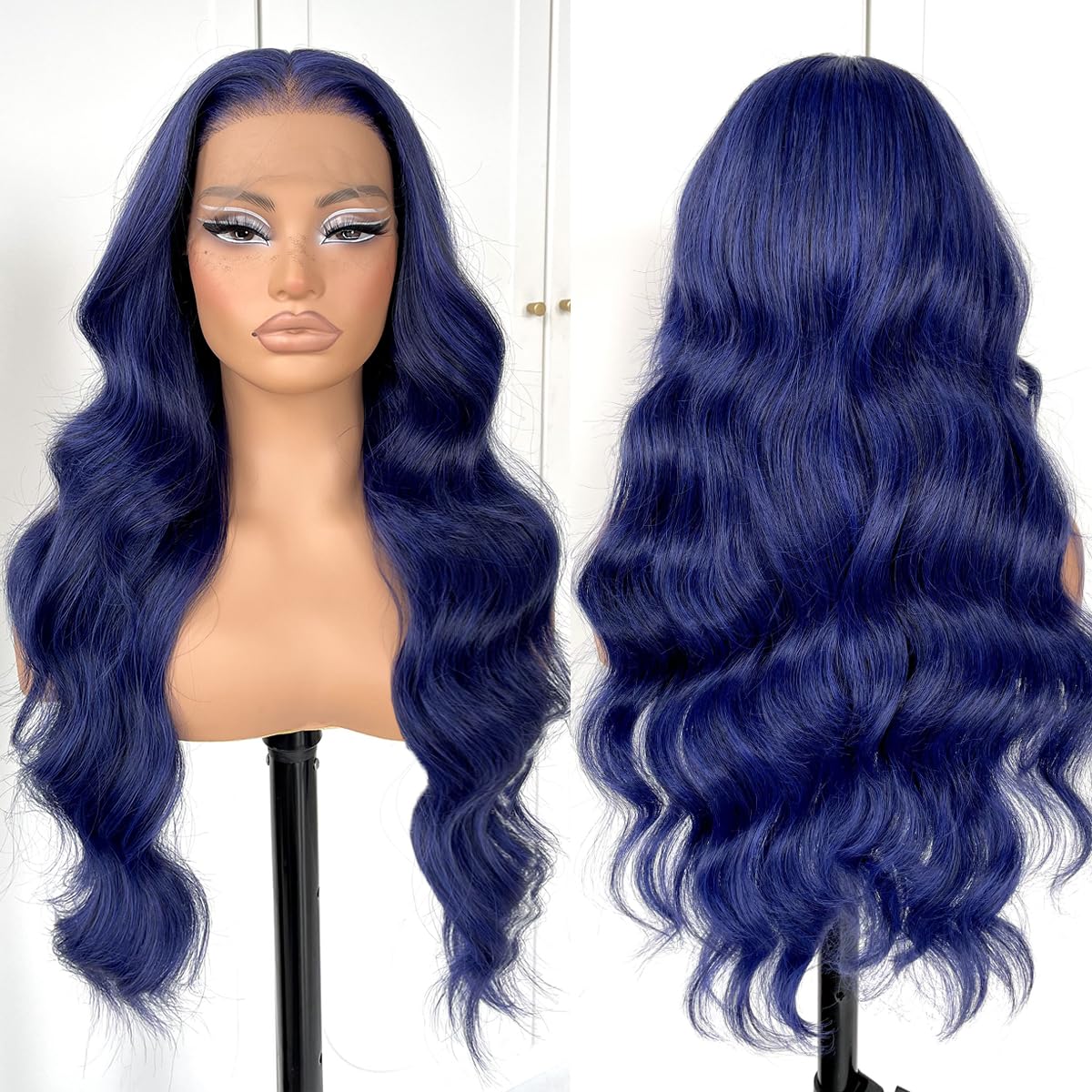 13x6 Skunk Stripe Wig Glueless Lace Front Wigs Pre Plucked Synthetic Body Wave blonde wig Wear and Go lace front wig for black women