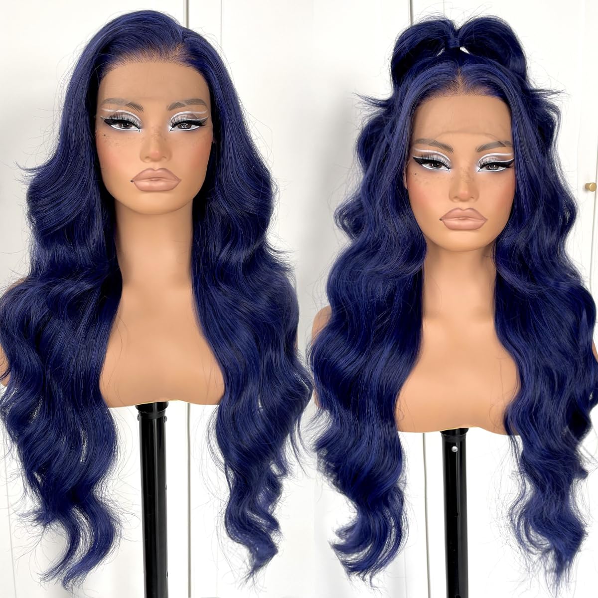 13x6 Skunk Stripe Wig Glueless Lace Front Wigs Pre Plucked Synthetic Body Wave blonde wig Wear and Go lace front wig for black women