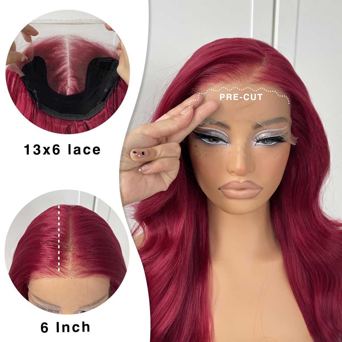 13x6 Skunk Stripe Wig Glueless Lace Front Wigs Pre Plucked Synthetic Body Wave blonde wig Wear and Go lace front wig for black women
