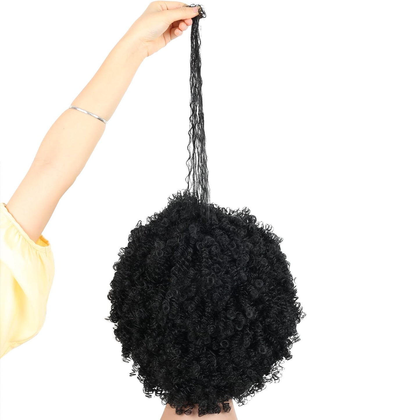 QUEENTAS Dreadlock Wigs for Black Women and Men Short Curly Big Afro Braided Wigs Faux Locs Twist Braiding Synthetic Wigs (Black to Brown)