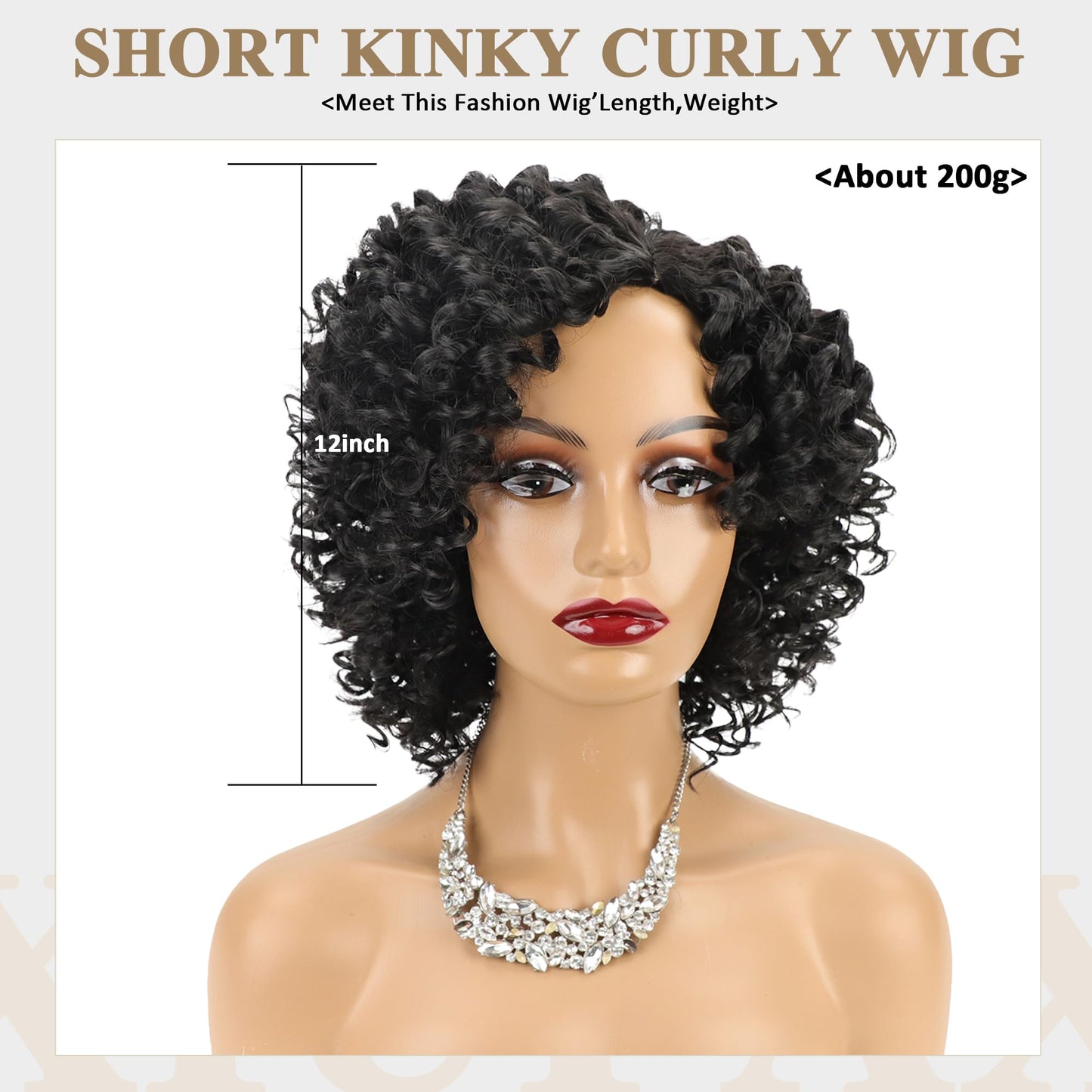 XIUFAXIRUSI XIUFAXIRUSI Ombre Blonde Afro Curly Wigs for Black Women Blonde Kinky Curly Wigs with Side Part Synthetic Fibre Full Hair Wig