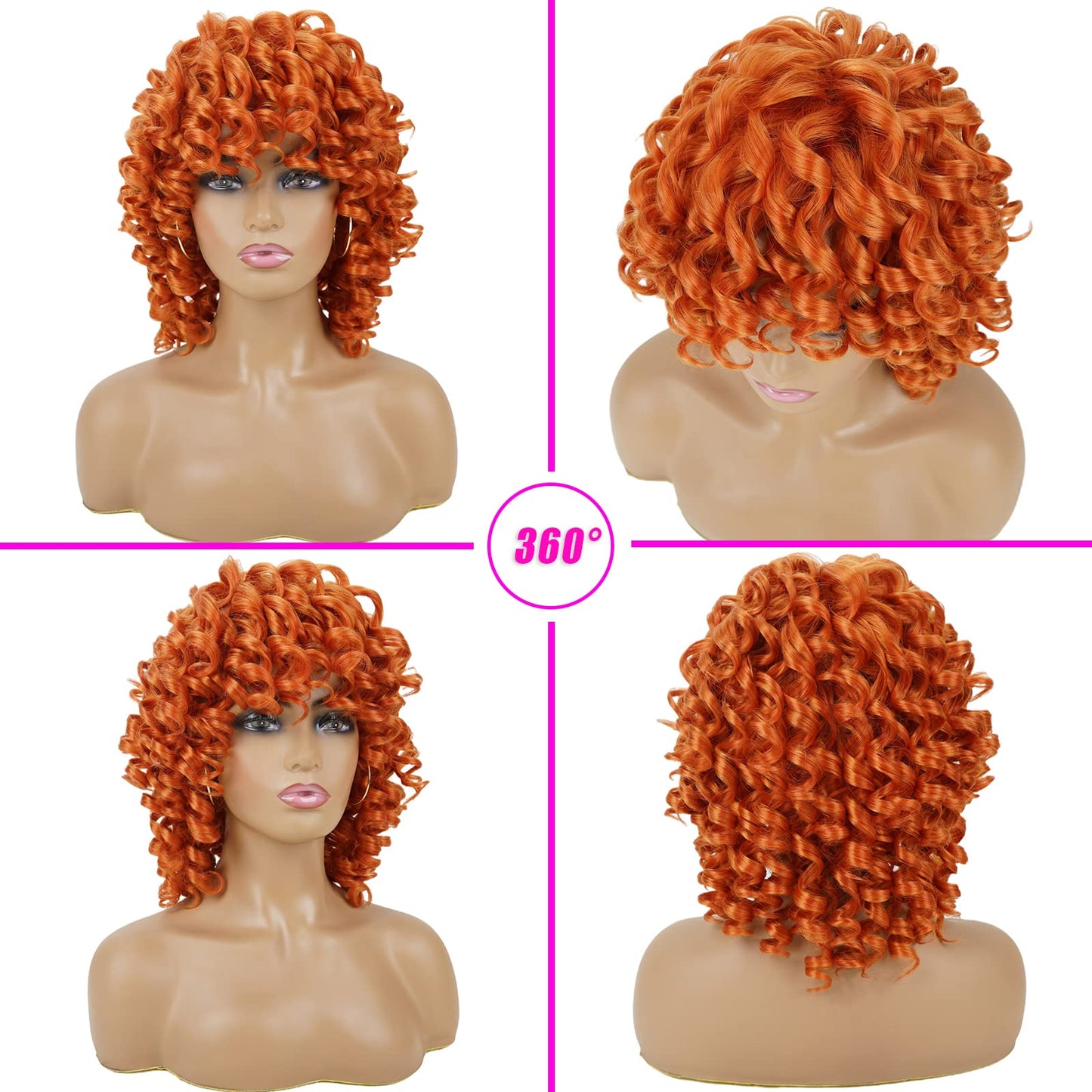 Andromeda Gray Short Curly Wig for Black Women, 14-Inch, Synthetic Fiber, Adjustable Cap, Heat Resistant