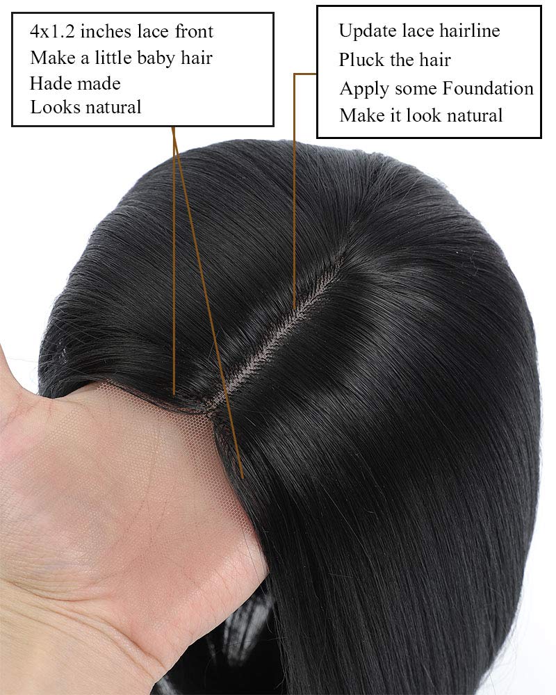 Highlights Black Wigs Bob Wigs Short Wigs Synthetic Heat Resistant Fiber Hair Natural Looking Daily Cosplay Party Wigs for Women 12 Inch (30/Black)