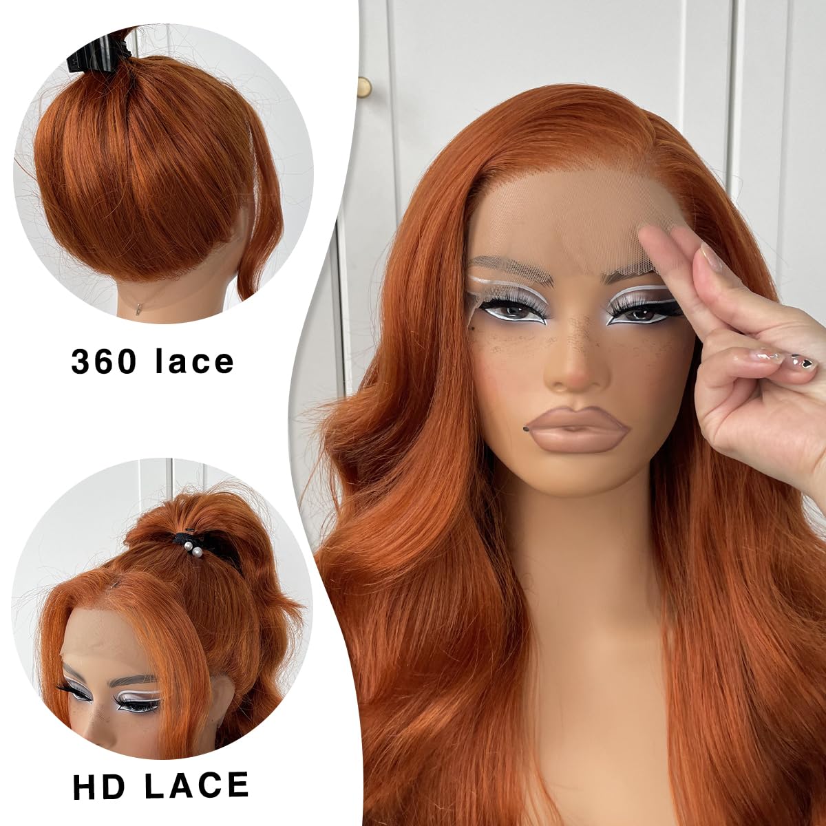 13x6 Skunk Stripe Wig Glueless Lace Front Wigs Pre Plucked Synthetic Body Wave blonde wig Wear and Go lace front wig for black women