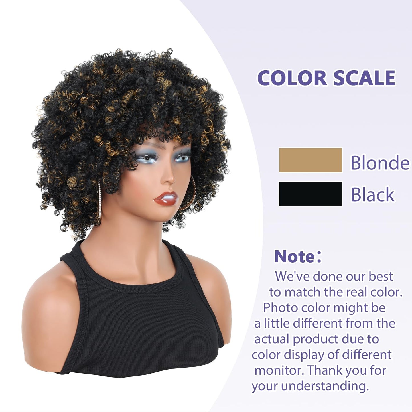 QUEENTAS Dreadlock Wigs for Black Women and Men Short Curly Big Afro Braided Wigs Faux Locs Twist Braiding Synthetic Wigs (Black to Brown)
