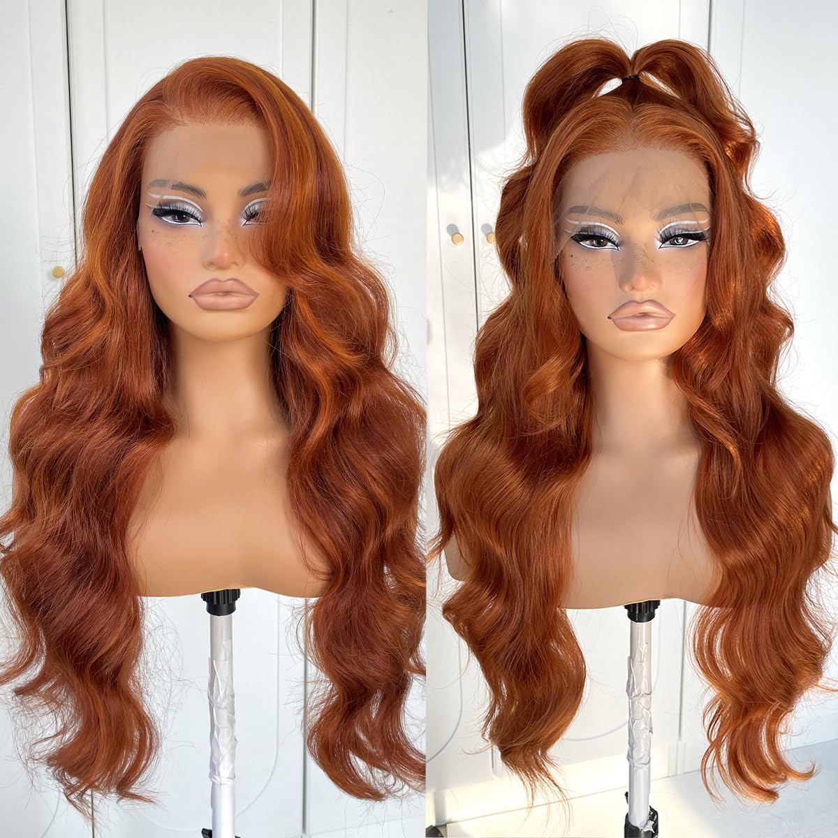13x6 Skunk Stripe Wig Glueless Lace Front Wigs Pre Plucked Synthetic Body Wave blonde wig Wear and Go lace front wig for black women