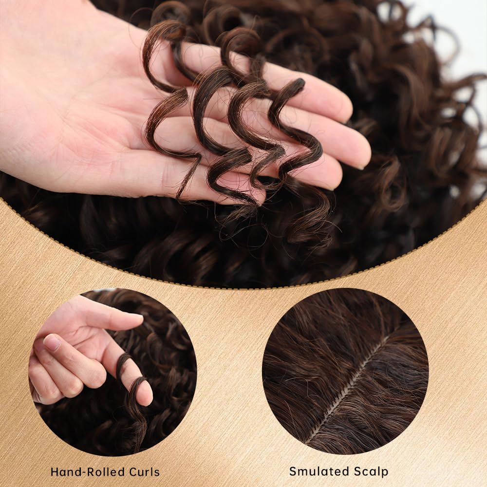XIUFAXIRUSI XIUFAXIRUSI Ombre Blonde Afro Curly Wigs for Black Women Blonde Kinky Curly Wigs with Side Part Synthetic Fibre Full Hair Wig