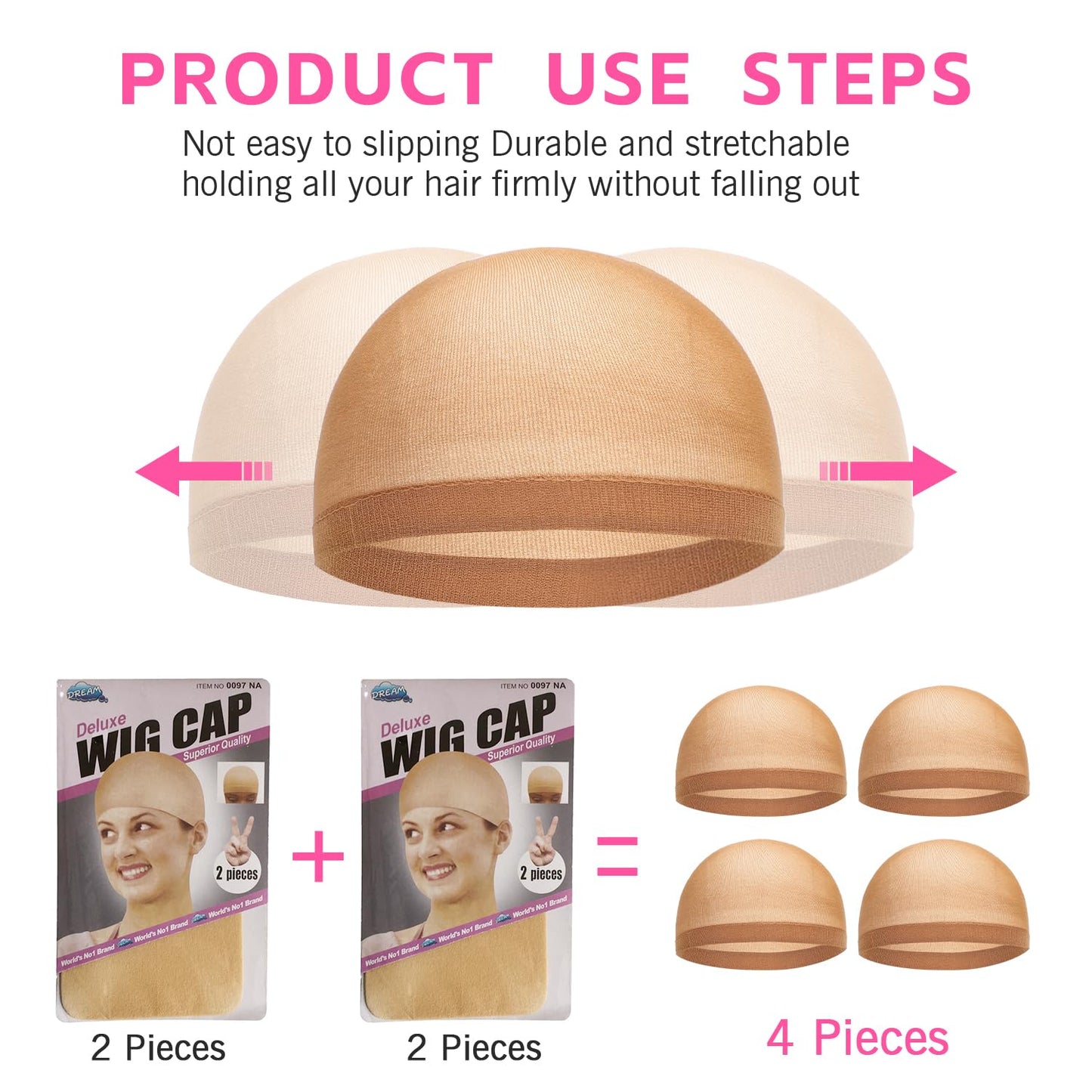Wig Kit for Lace Front Wigs, Hair Wax Stick Lace Band for Wigs, Wig Caps, Edge Brush, Comb, Suitable for Wig Kit - 9 PCS