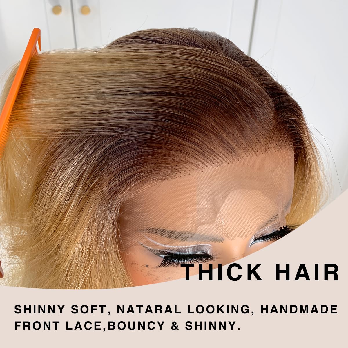 13x6 Skunk Stripe Wig Glueless Lace Front Wigs Pre Plucked Synthetic Body Wave blonde wig Wear and Go lace front wig for black women