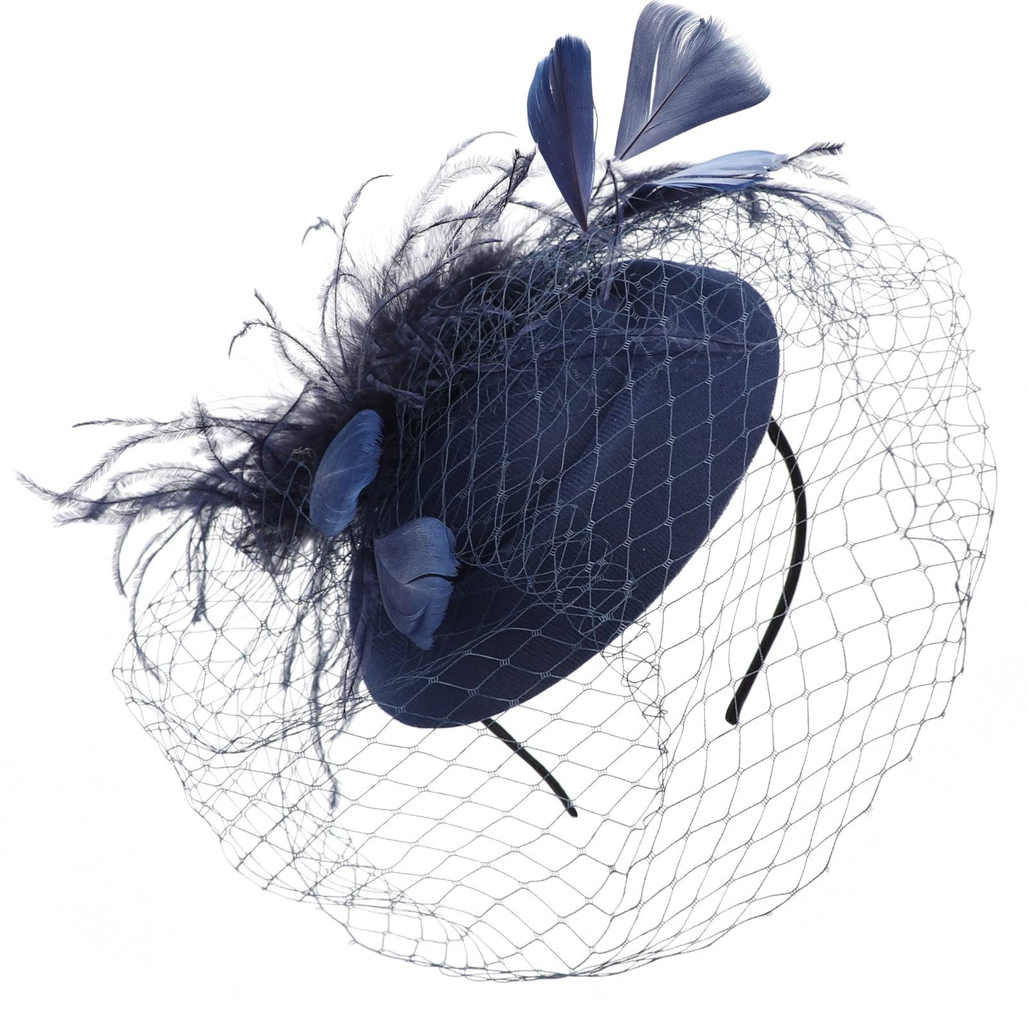 DRESHOW Women Fascinator Hats Tea Party Hat Vintage Pillbox Hat Headband for Cocktail