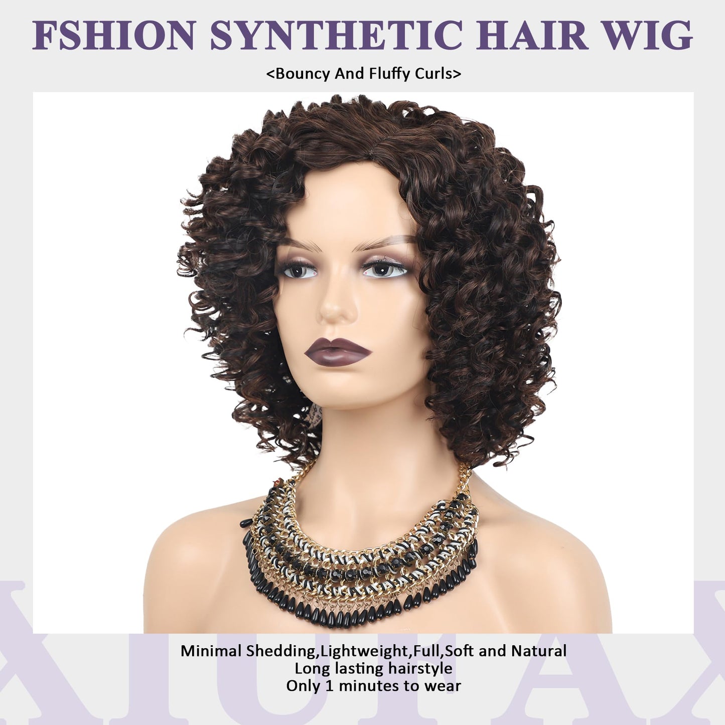XIUFAXIRUSI XIUFAXIRUSI Ombre Blonde Afro Curly Wigs for Black Women Blonde Kinky Curly Wigs with Side Part Synthetic Fibre Full Hair Wig