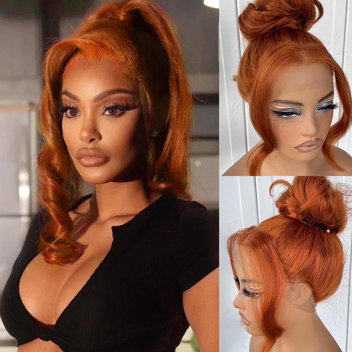 13x6 Skunk Stripe Wig Glueless Lace Front Wigs Pre Plucked Synthetic Body Wave blonde wig Wear and Go lace front wig for black women