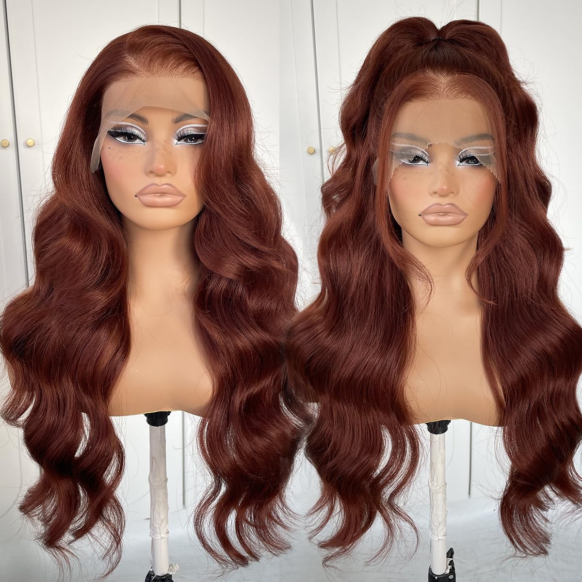13x6 Skunk Stripe Wig Glueless Lace Front Wigs Pre Plucked Synthetic Body Wave blonde wig Wear and Go lace front wig for black women