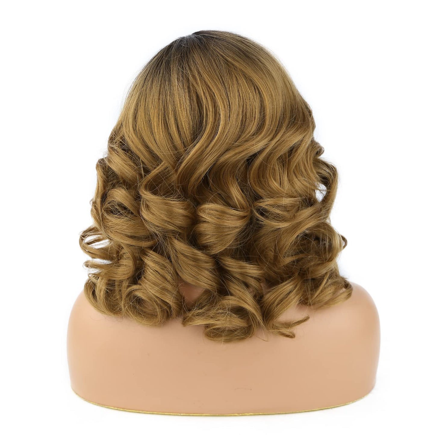 Lady Miranda Loose Wave Lace Part Wig Pure Color Nature Curly Synthetic Heat Resistant Weave Full Wigs for Women(Black)