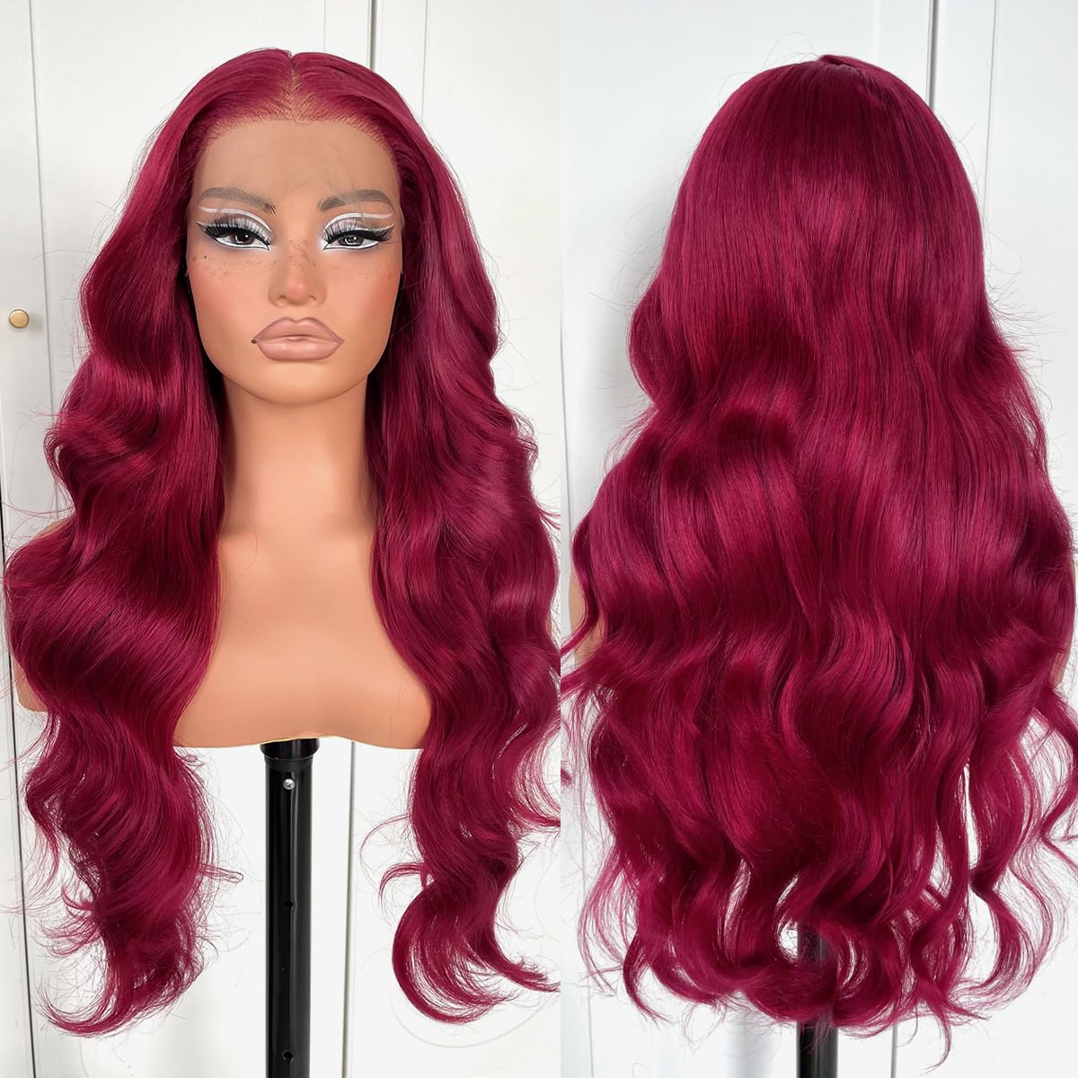 13x6 Skunk Stripe Wig Glueless Lace Front Wigs Pre Plucked Synthetic Body Wave blonde wig Wear and Go lace front wig for black women