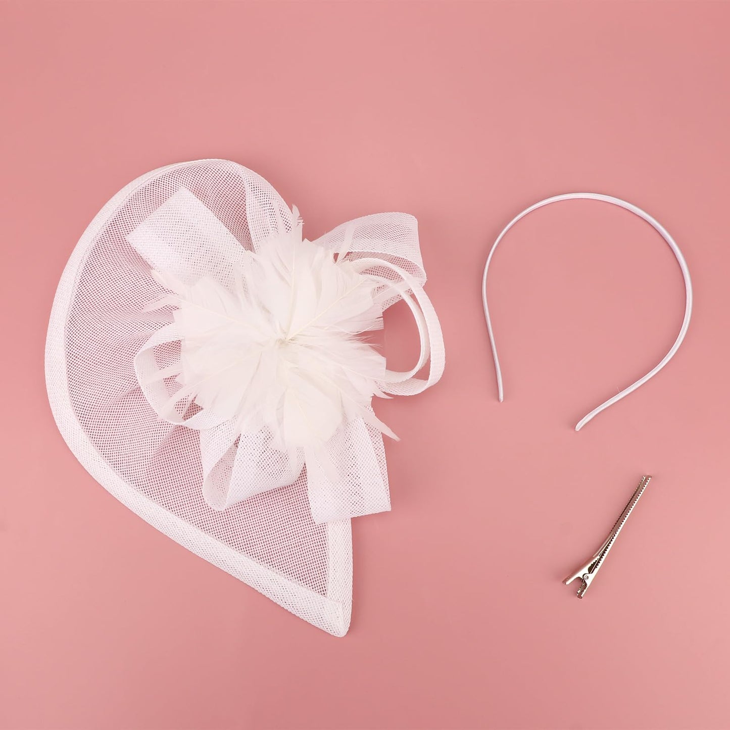 DRESHOW Women Fascinator Hats Tea Party Hat Vintage Pillbox Hat Headband for Cocktail