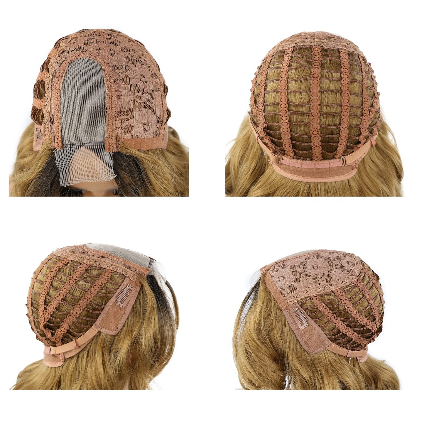 Lady Miranda Loose Wave Lace Part Wig Pure Color Nature Curly Synthetic Heat Resistant Weave Full Wigs for Women(Black)