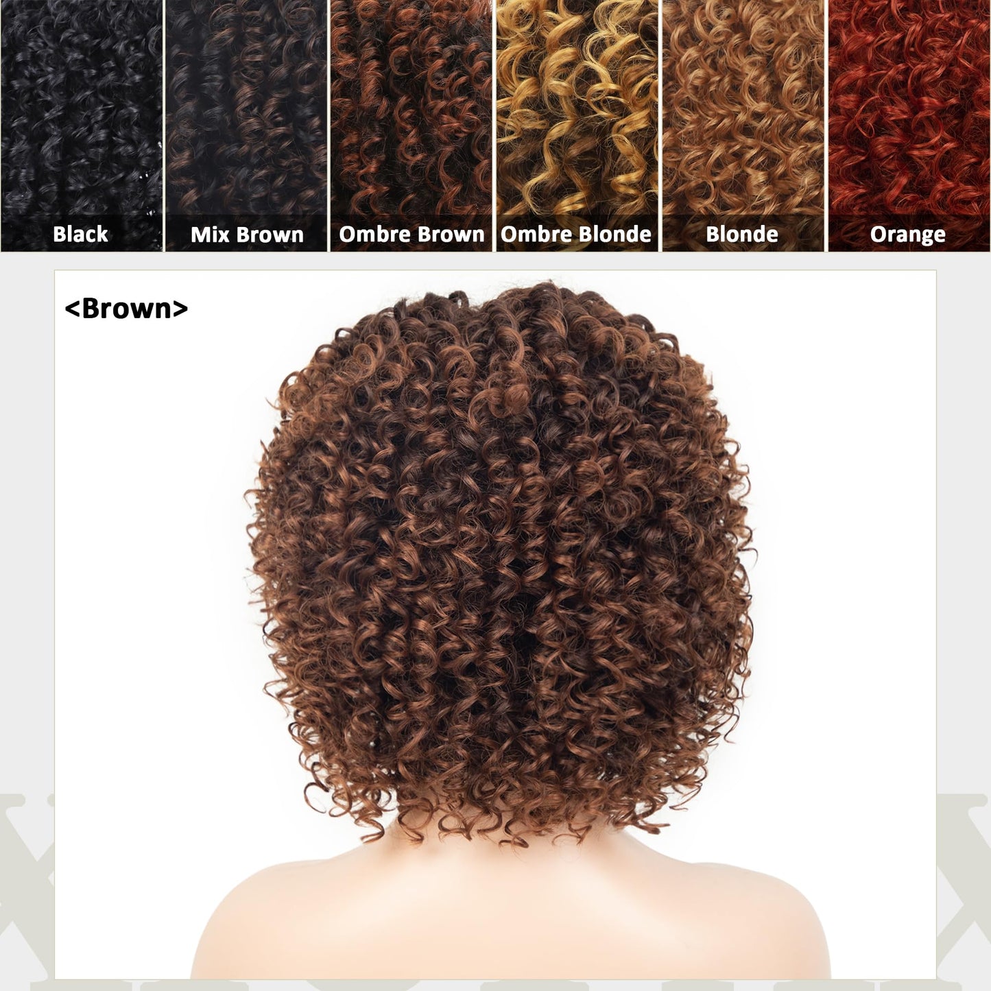 XIUFAXIRUSI XIUFAXIRUSI Ombre Blonde Afro Curly Wigs for Black Women Blonde Kinky Curly Wigs with Side Part Synthetic Fibre Full Hair Wig