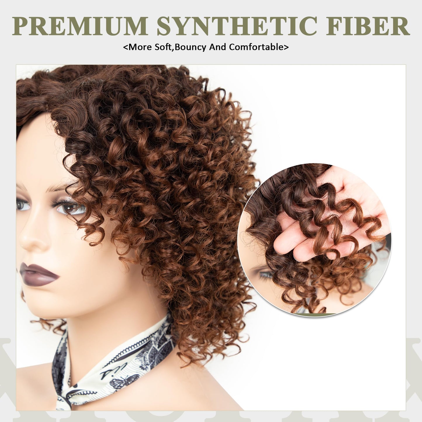 XIUFAXIRUSI XIUFAXIRUSI Ombre Blonde Afro Curly Wigs for Black Women Blonde Kinky Curly Wigs with Side Part Synthetic Fibre Full Hair Wig