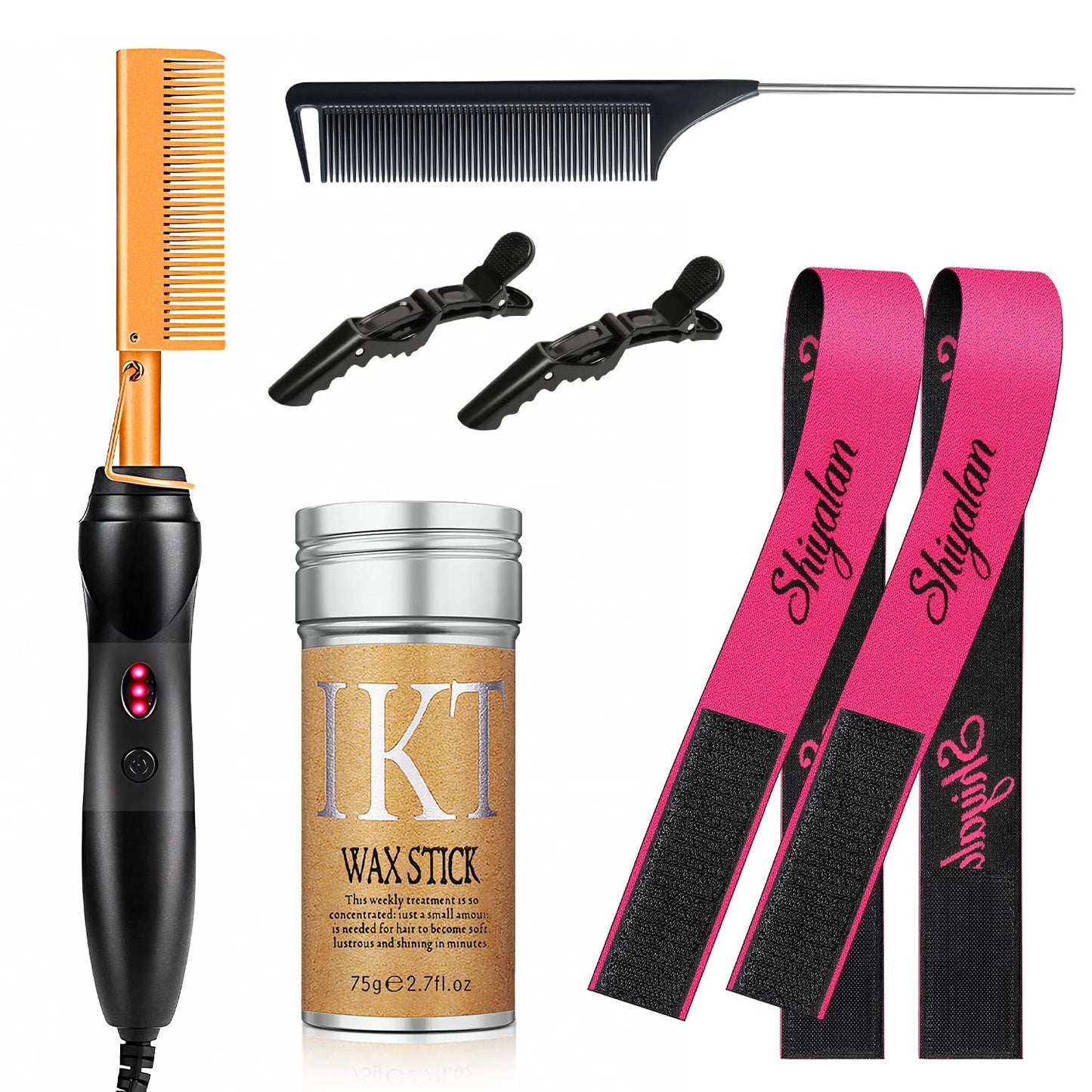 Wig Kit for Lace Front Wigs, Hair Wax Stick Lace Band for Wigs, Wig Caps, Edge Brush, Comb, Suitable for Wig Kit - 9 PCS