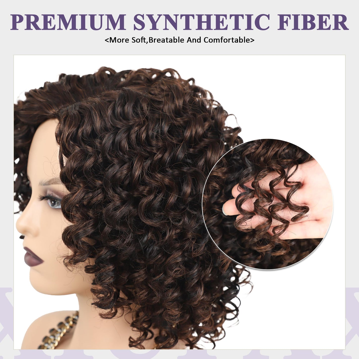 XIUFAXIRUSI XIUFAXIRUSI Ombre Blonde Afro Curly Wigs for Black Women Blonde Kinky Curly Wigs with Side Part Synthetic Fibre Full Hair Wig