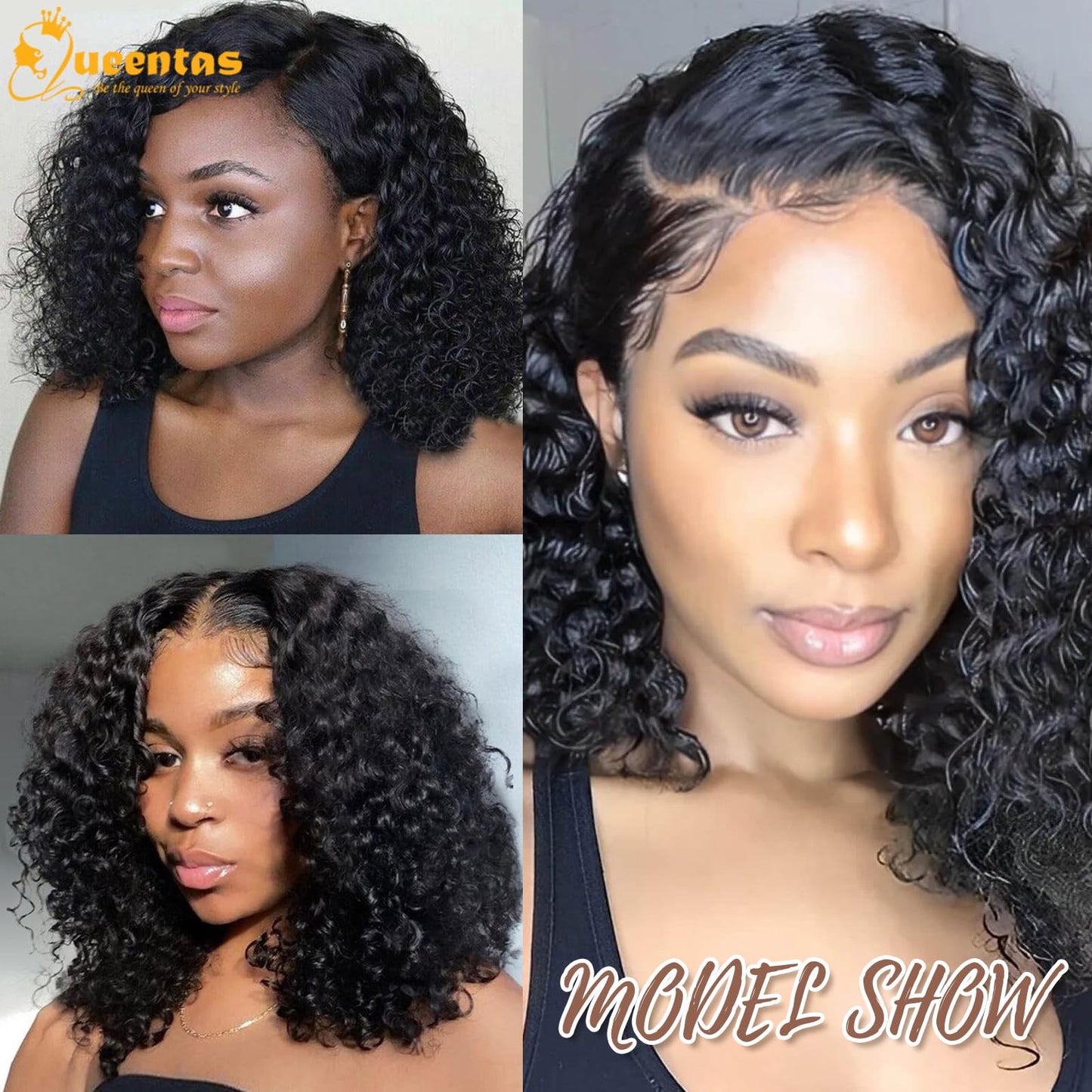 QUEENTAS Dreadlock Wigs for Black Women and Men Short Curly Big Afro Braided Wigs Faux Locs Twist Braiding Synthetic Wigs (Black to Brown)