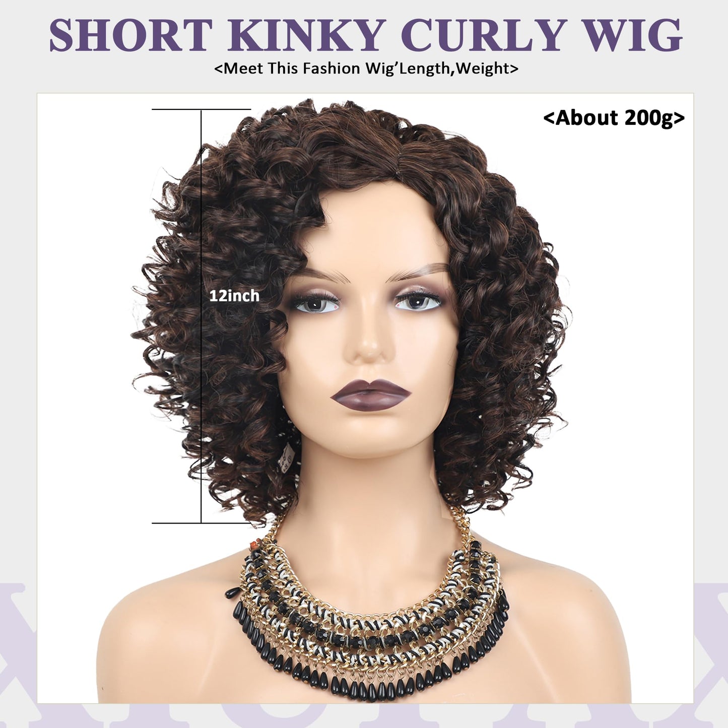 XIUFAXIRUSI XIUFAXIRUSI Ombre Blonde Afro Curly Wigs for Black Women Blonde Kinky Curly Wigs with Side Part Synthetic Fibre Full Hair Wig
