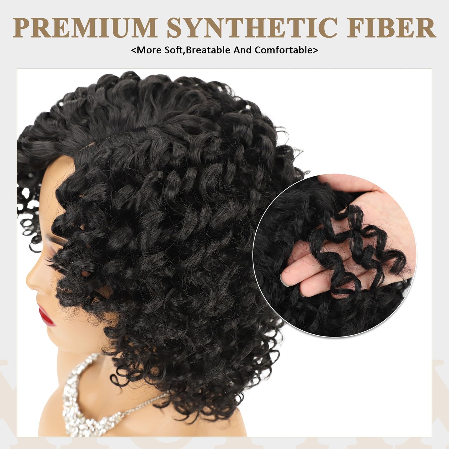 XIUFAXIRUSI XIUFAXIRUSI Ombre Blonde Afro Curly Wigs for Black Women Blonde Kinky Curly Wigs with Side Part Synthetic Fibre Full Hair Wig