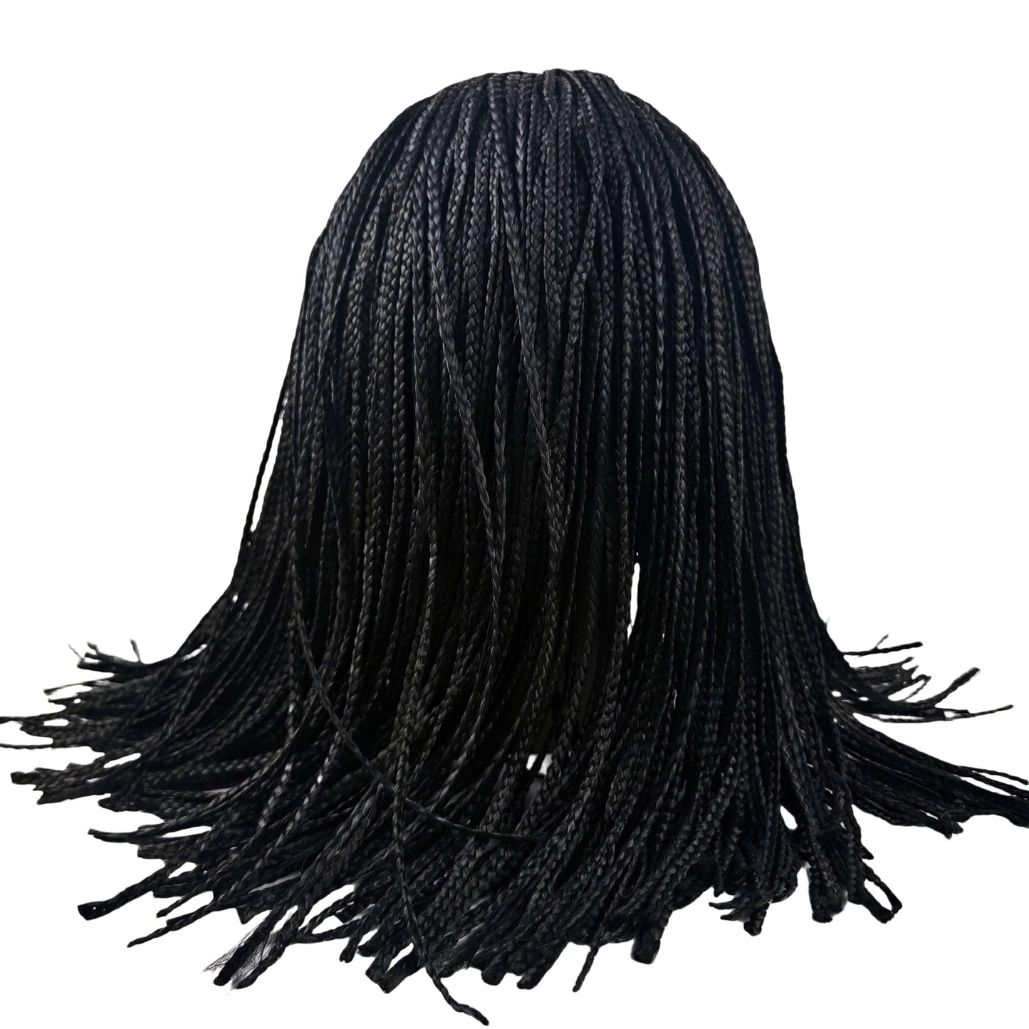 Box Braid Wig Synthetic Short Bob Wig Box Braided Wig with Bangs Cornrow Braided Wigs for Black Women (10 inches, Brown)