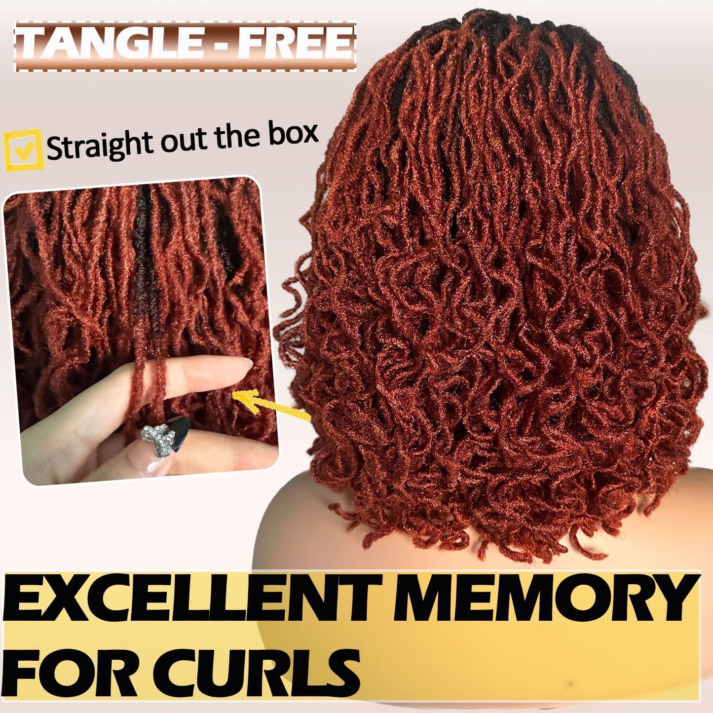 SOKU Short Curly Faux Locs Lace Frontal Wig 12 Inch Natural Black 4x4 Large Parting Space Twist Dreadlock Wigs for Black Women Afro Curly Braided Synthetic Wig