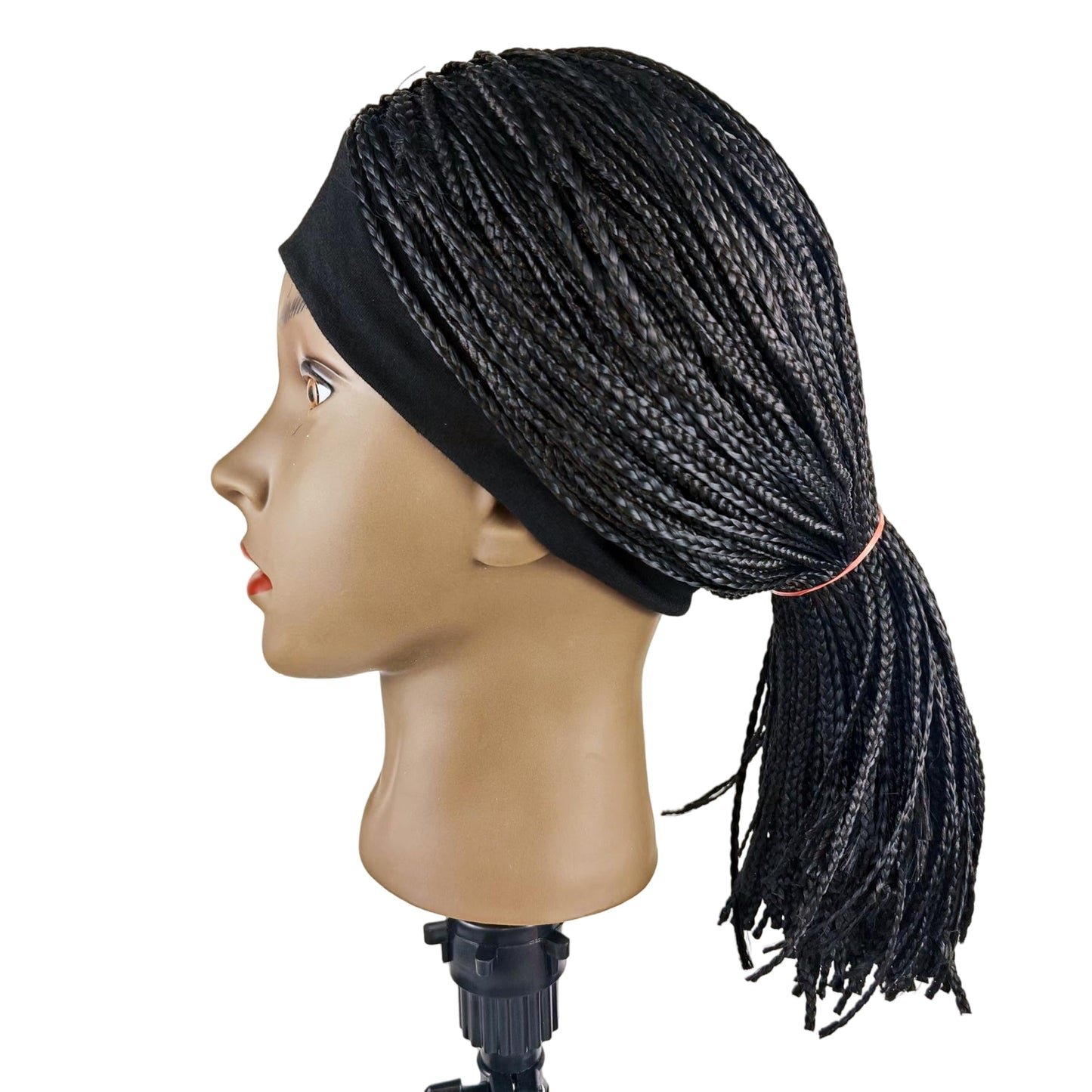 Box Braid Wig Synthetic Short Bob Wig Box Braided Wig with Bangs Cornrow Braided Wigs for Black Women (10 inches, Brown)