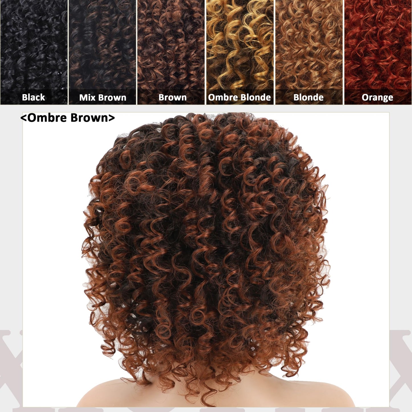 XIUFAXIRUSI XIUFAXIRUSI Ombre Blonde Afro Curly Wigs for Black Women Blonde Kinky Curly Wigs with Side Part Synthetic Fibre Full Hair Wig