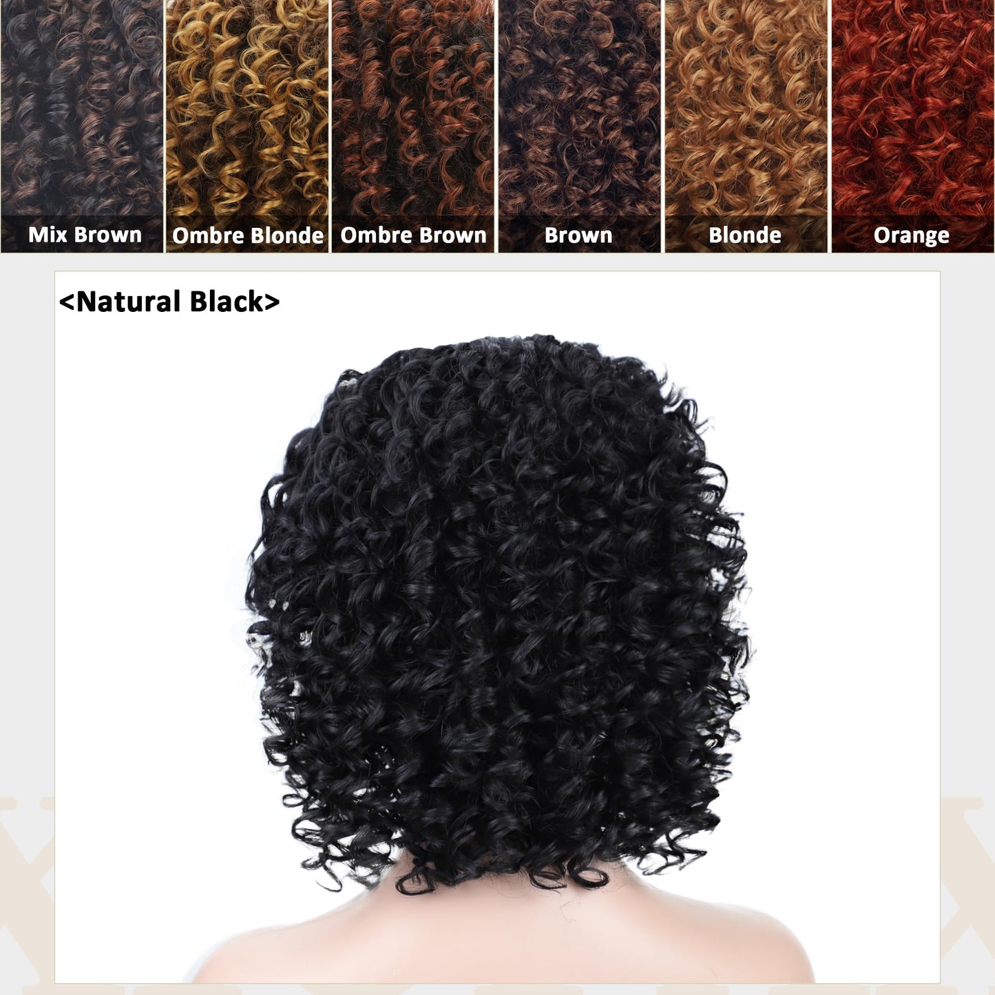 XIUFAXIRUSI XIUFAXIRUSI Ombre Blonde Afro Curly Wigs for Black Women Blonde Kinky Curly Wigs with Side Part Synthetic Fibre Full Hair Wig