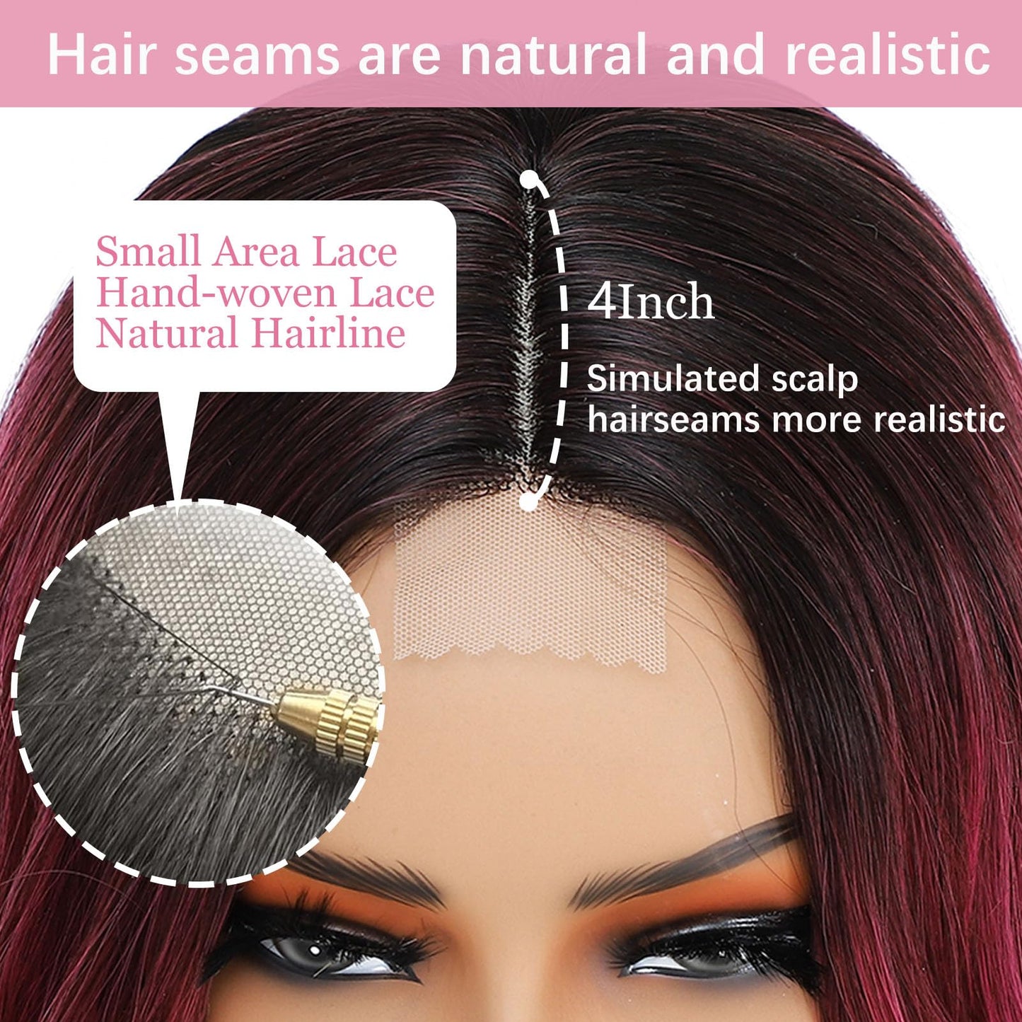 Blonde Highlight Wigs for Women, Blonde Mix Brown Wig with Bangs Silky Soft Fiber Synthetic Wig for Daily Party Use(24 Inch,Blonde Highlight)