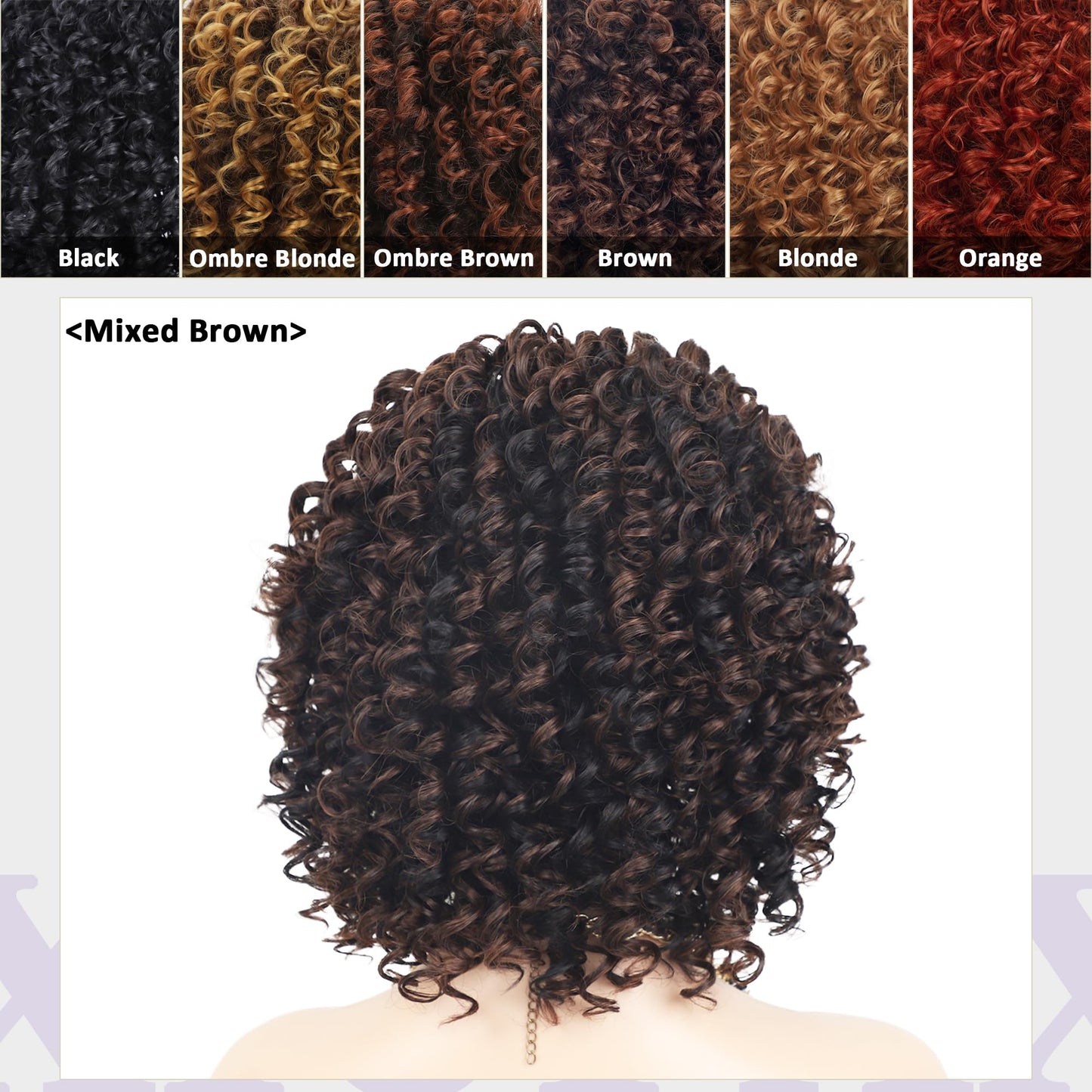XIUFAXIRUSI XIUFAXIRUSI Ombre Blonde Afro Curly Wigs for Black Women Blonde Kinky Curly Wigs with Side Part Synthetic Fibre Full Hair Wig