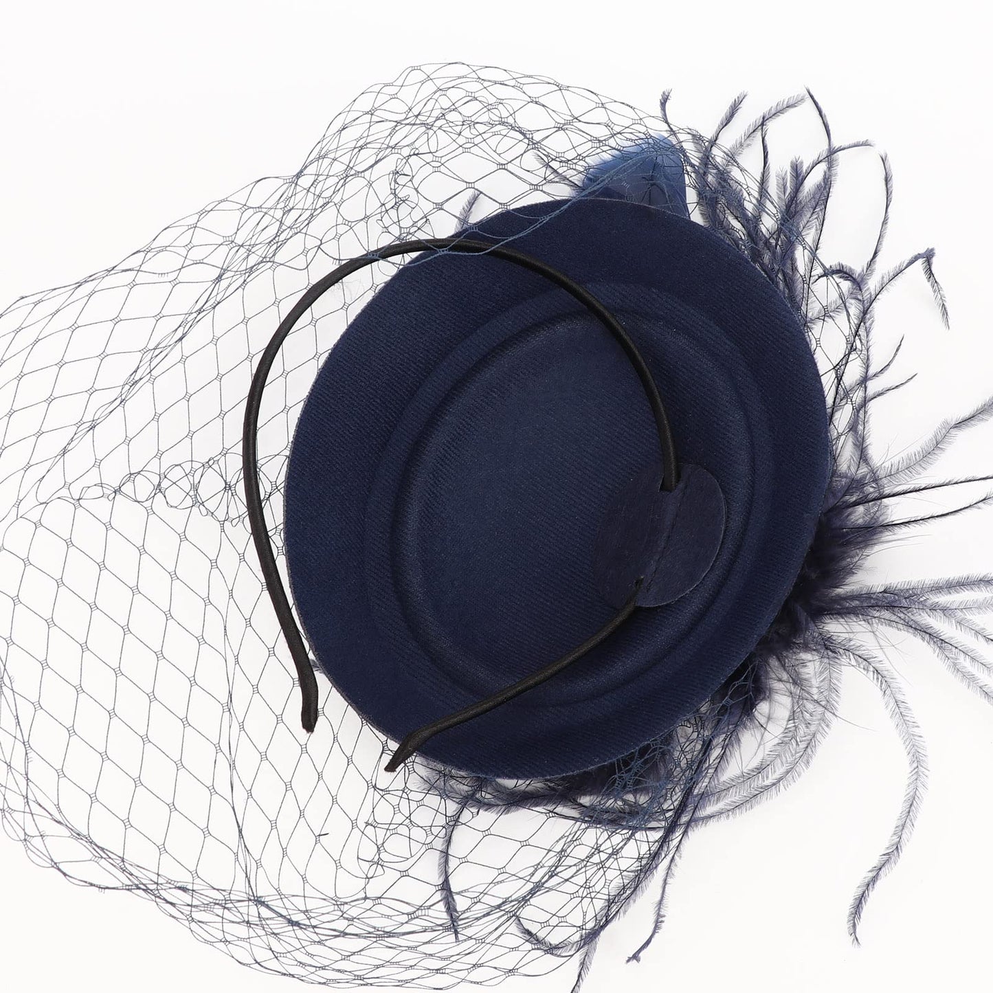 DRESHOW Women Fascinator Hats Tea Party Hat Vintage Pillbox Hat Headband for Cocktail