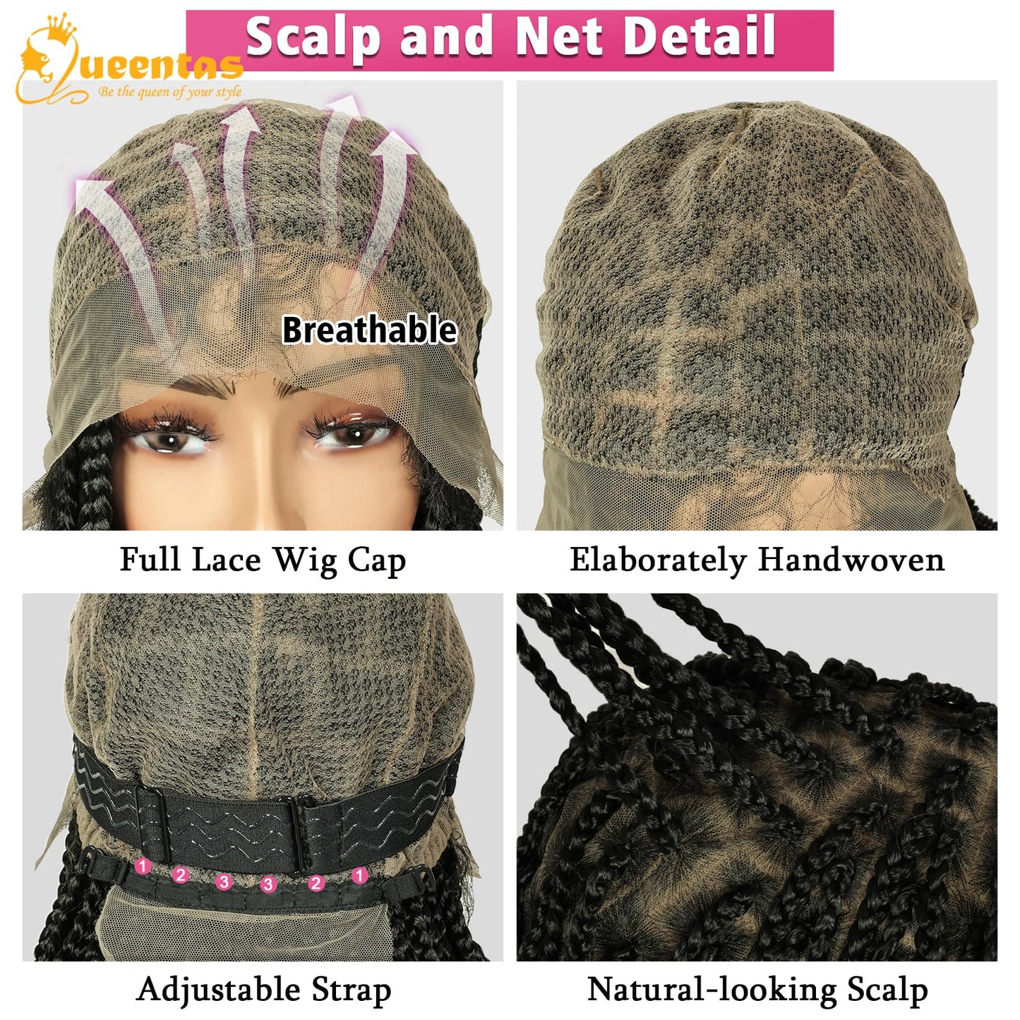 QUEENTAS Dreadlock Wigs for Black Women and Men Short Curly Big Afro Braided Wigs Faux Locs Twist Braiding Synthetic Wigs (Black to Brown)