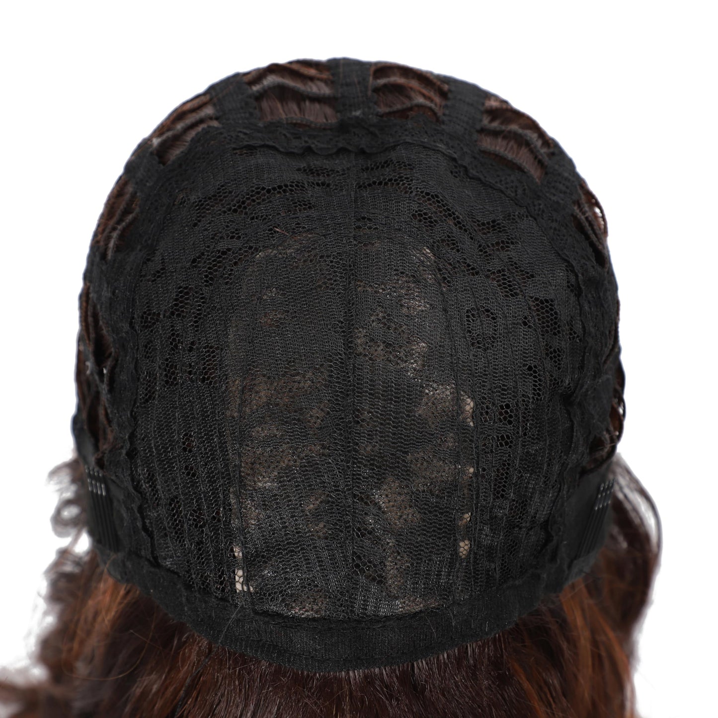 Black Mixed Brown Wig for Black Women 14 Inch Short Wavy Hair Wigs Curly Bob Wig with Bangs Wigs Shoulder Length Wigs for Black Women Bob Style Synthetic Heat Resistant Bob Wigs