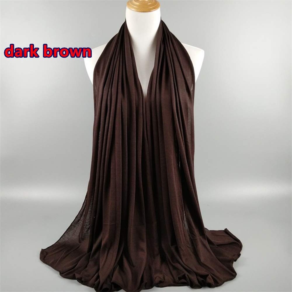 Harewom Black Hair Wrap for Women Long Stretch Jersey Head Scarf Summer Breathable Lightweight Turban Solid Color