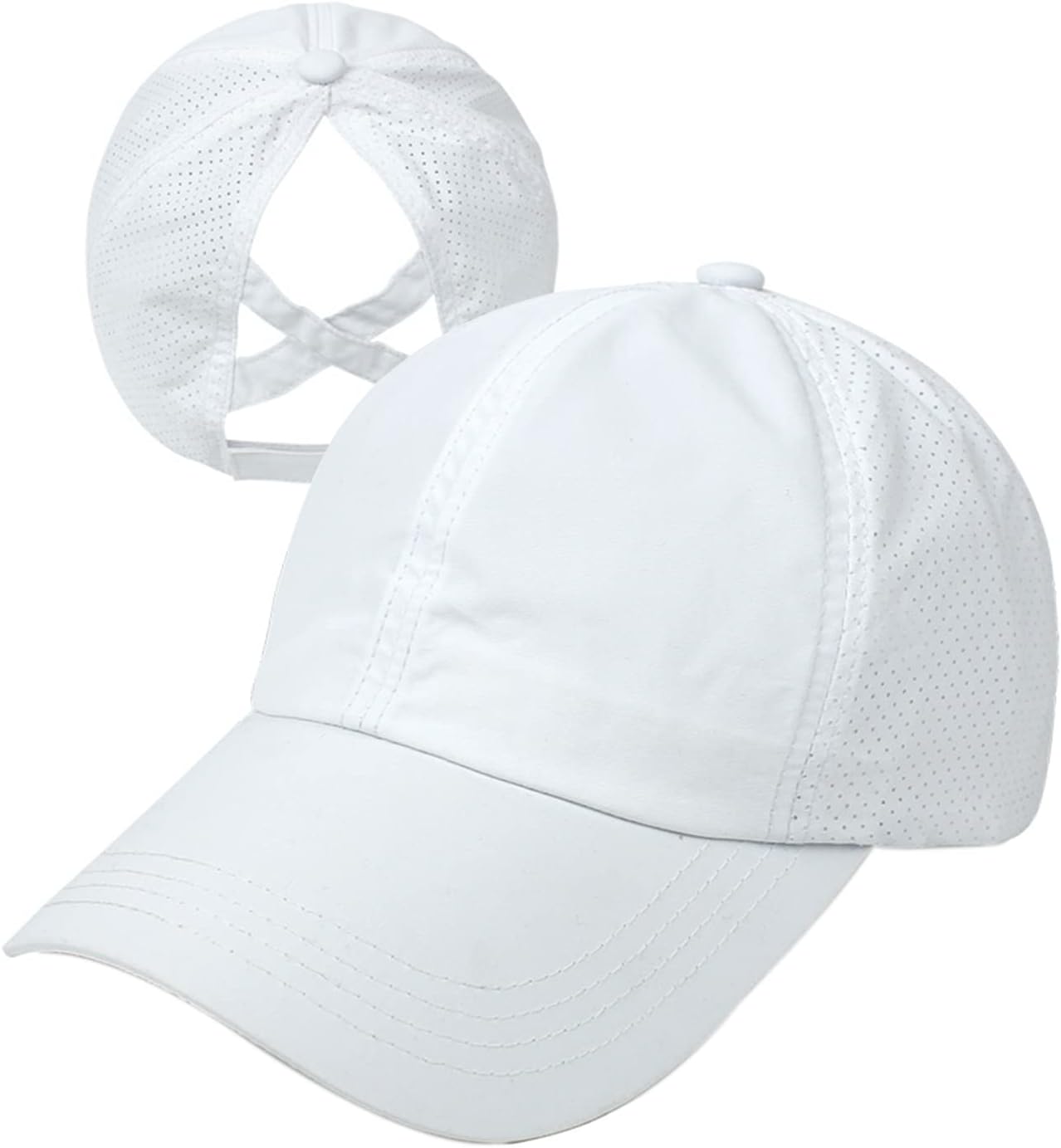Women Ponytail Hat Criss Cross Baseball Cap Adjustable High Messy Bun Ponycap Quick Drying Mesh Sports Hat