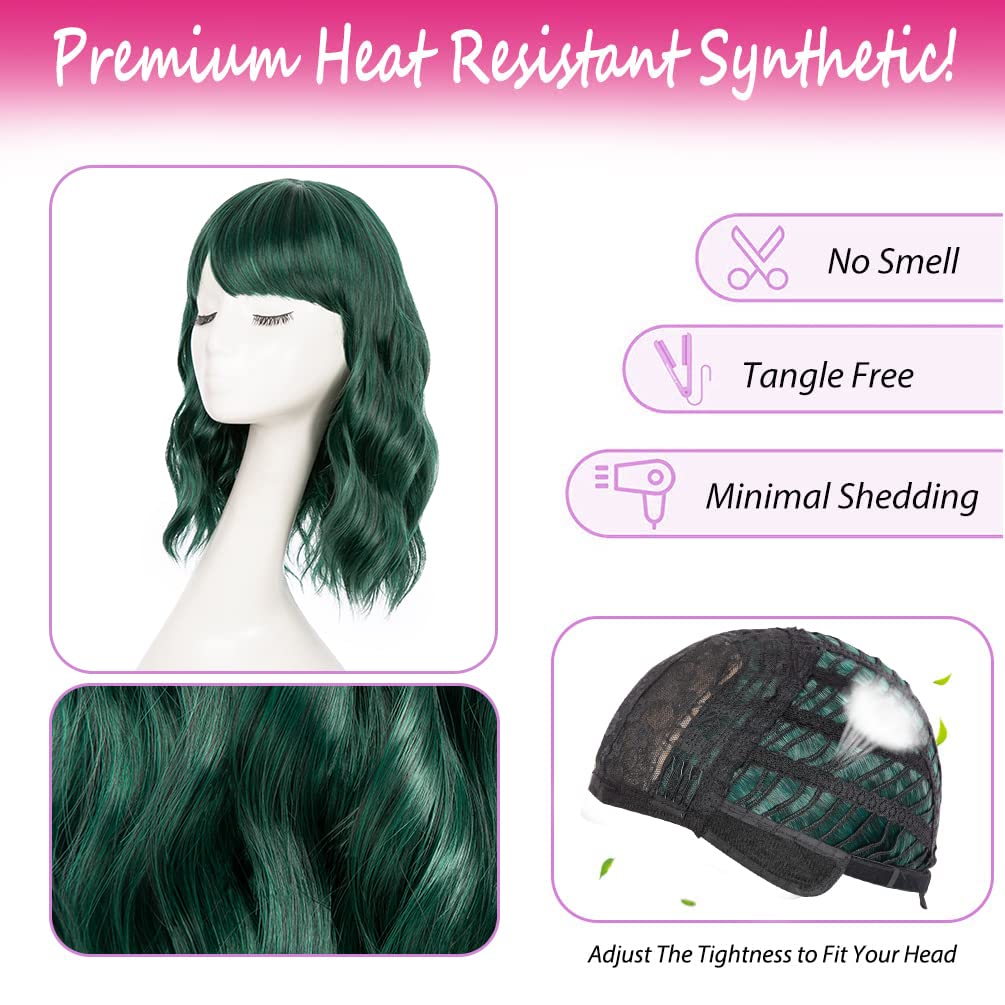 Kinky Curly Afro Wig with Bangs Ombre Gray Color Synthetic Mixed Wigs with 1 Wig Comb and 4pcs Wig Caps