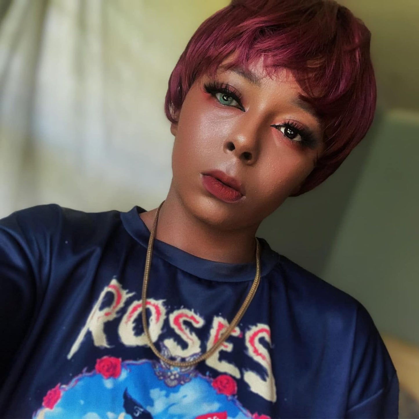 Pixie Cut Wig for Black Women Blonde 613 Short Wig with Bangs Layered Straight Hair Heat Resistant Synthetic Wig for Daily Use(613)